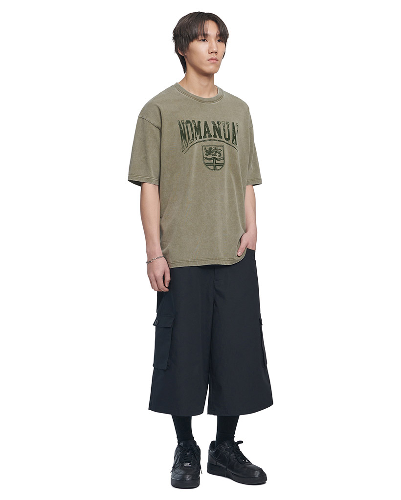 日本未入荷NOMANUALのEMBLEM WASHED T-SHIRT 全4色 EMBLEM WASHED T-SHIRT - WASHED KHAKI | ファッション通販
