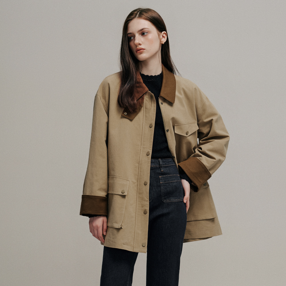 EPOQUE cotton half jacket_beige