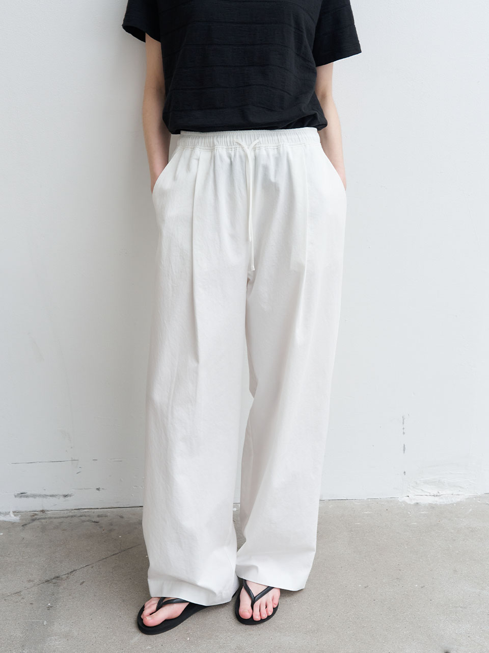 Comfort string cotton pants [KNSS06PT03]_Ivory