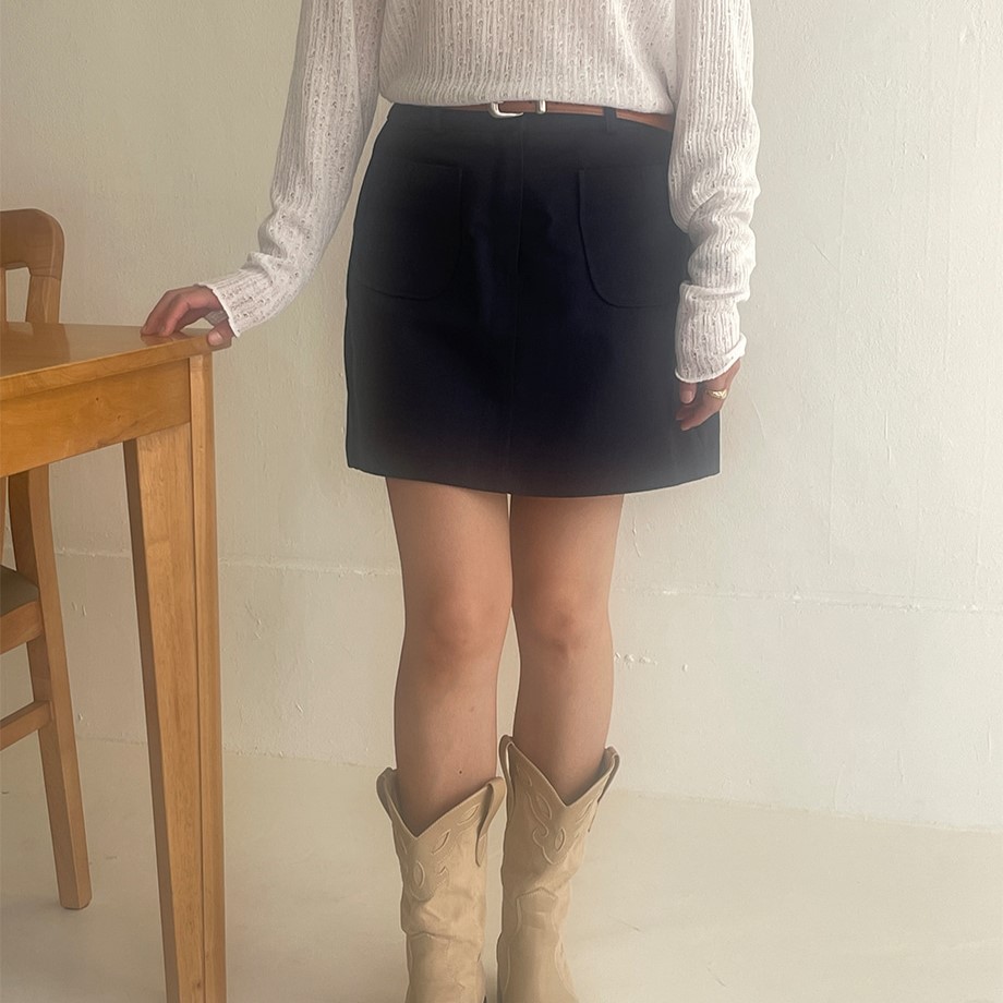 KNNS332・ビッグポケットコットン100%スカートBIG POCKETS COTTON SKIRT
