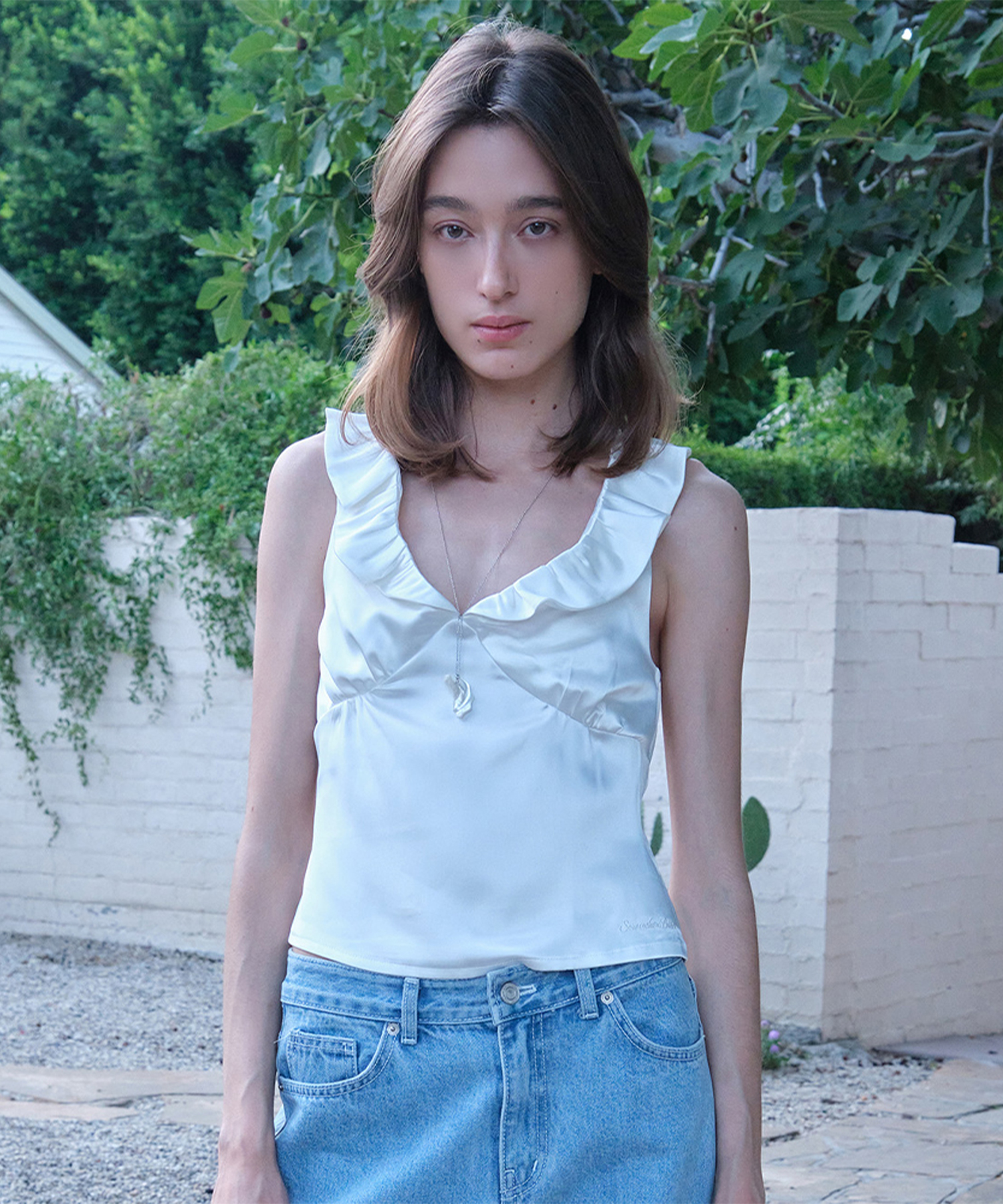 Elia Satin Blouse - Ivory