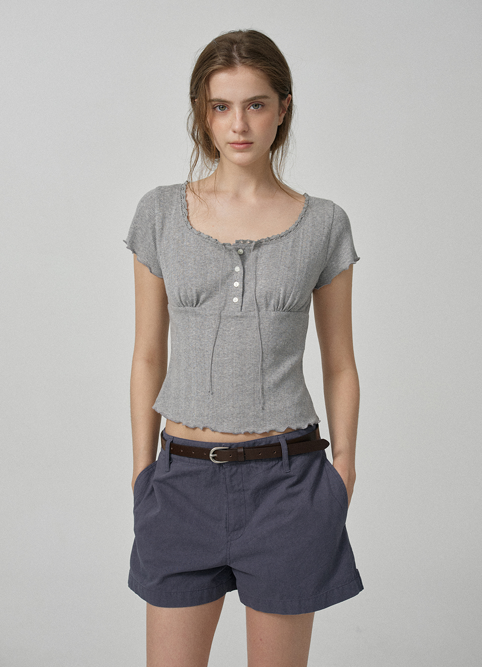Evelyn Cotton Shorts_Navy