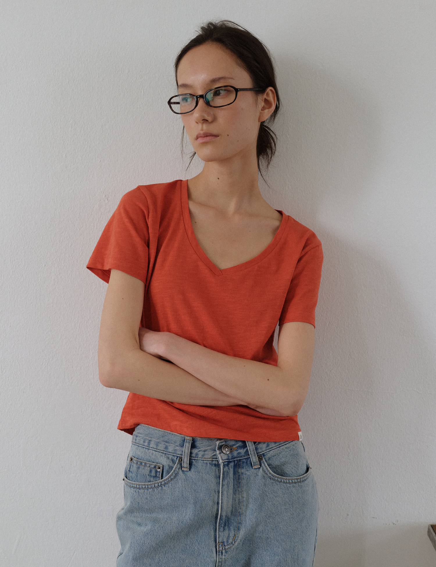 Eze V neck T-shirt (Burnt Orange)