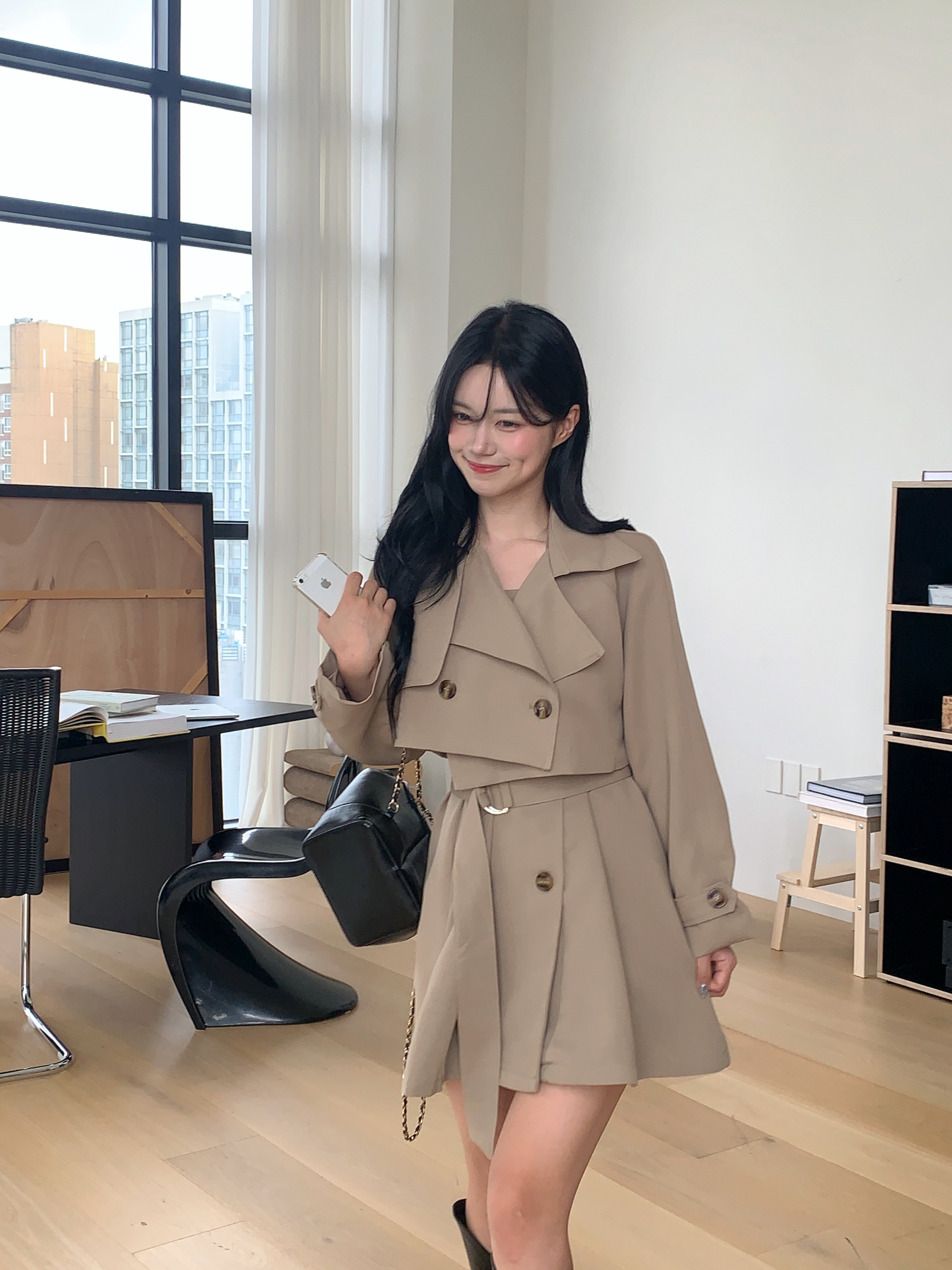 3ピース]ミニトレンチワンピース | ファッション通販サイト NUGU