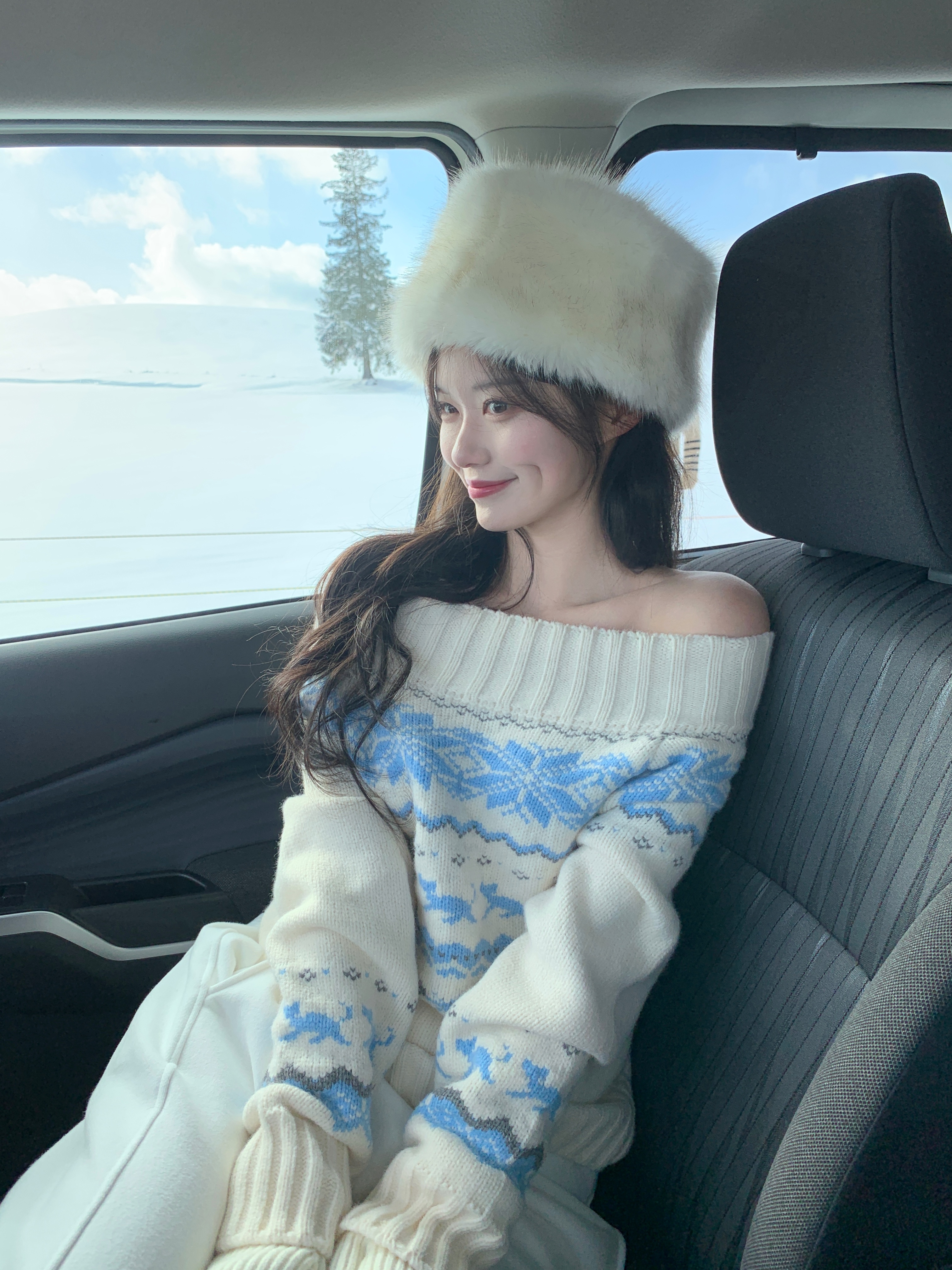 2way]雪花柄オフショルニット | ファッション通販サイト NUGU