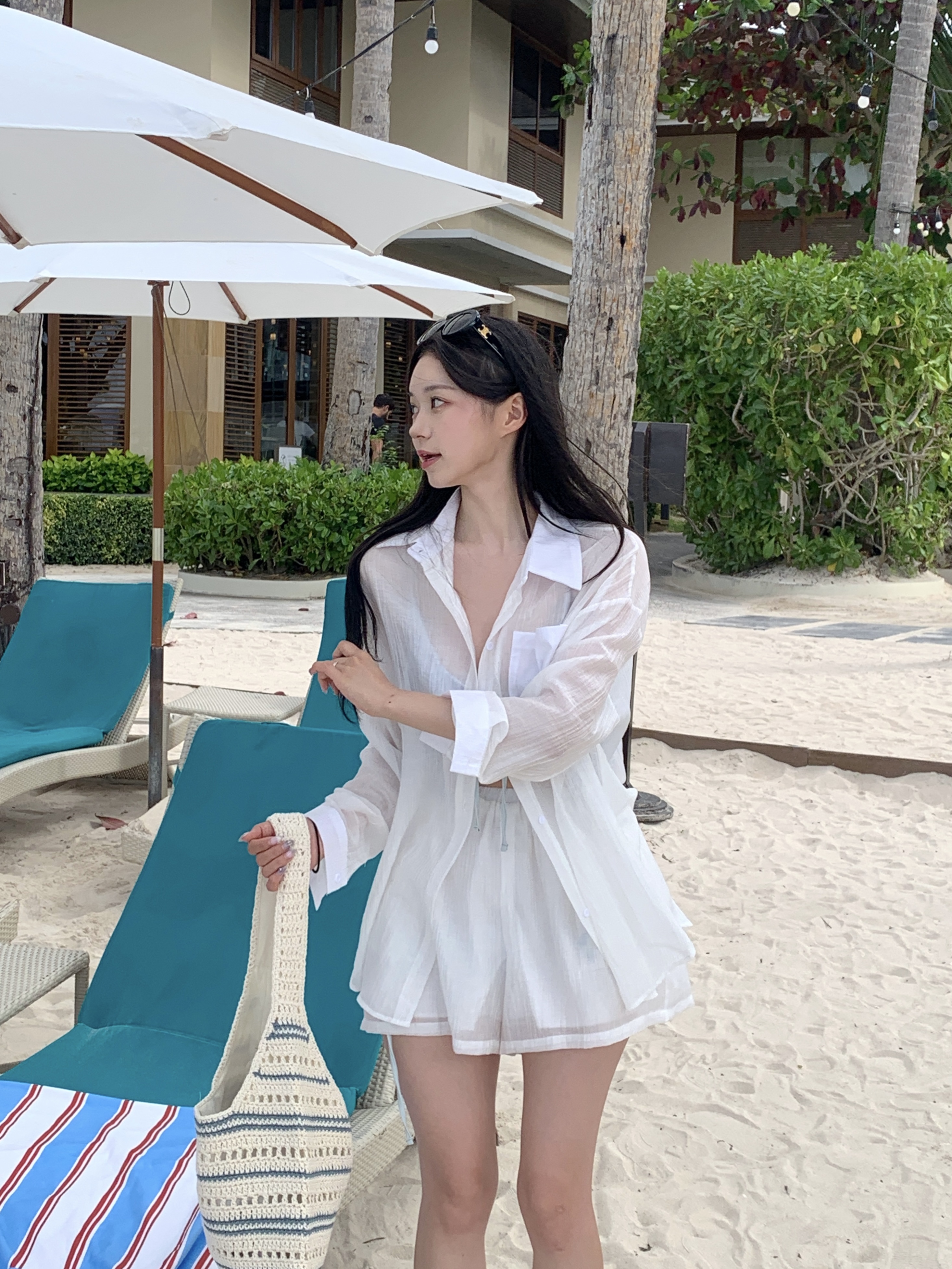 [2pcs/4color]テンセルシャツパンツセット