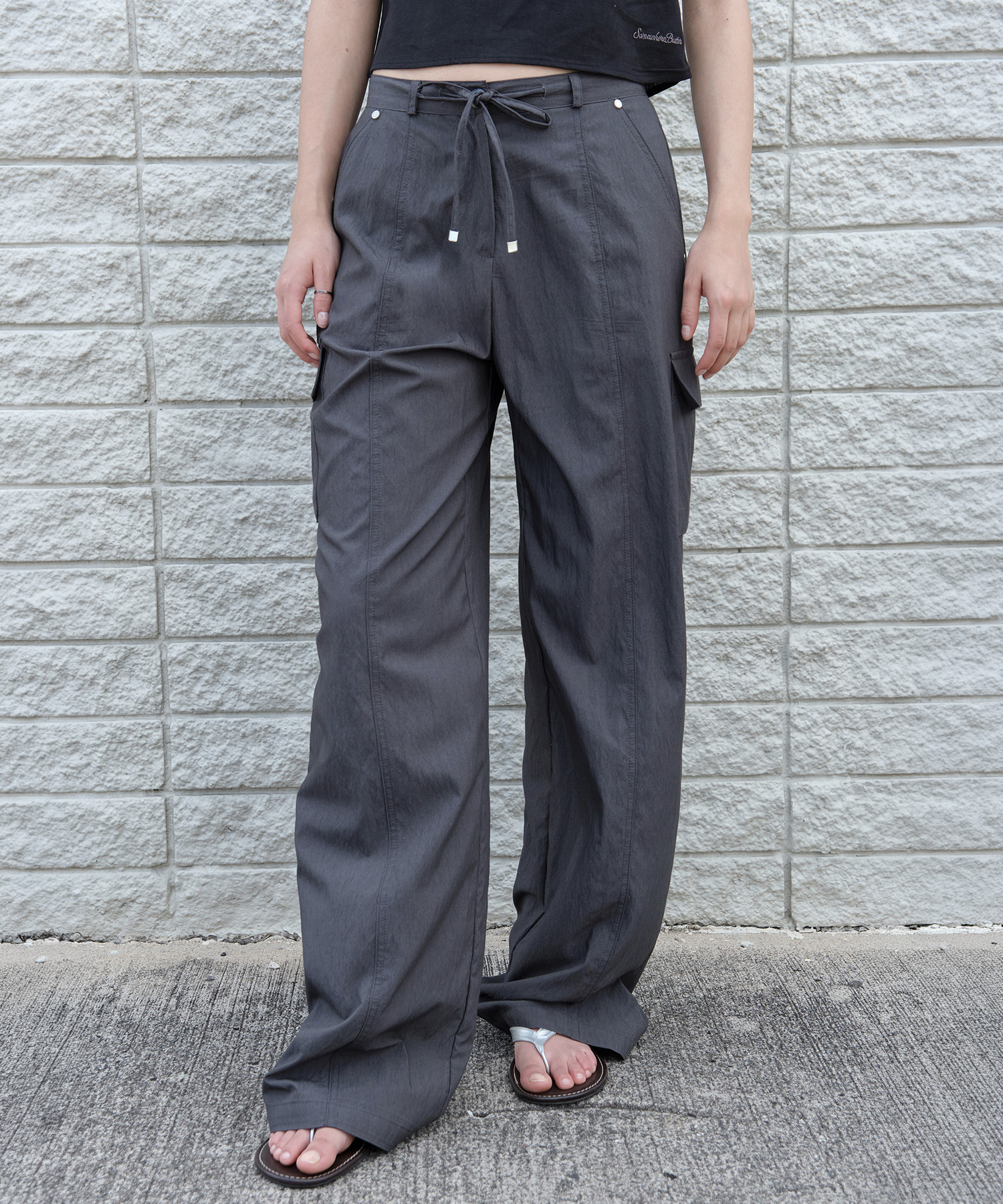 Fade Line Cargo Pants - Charcoal