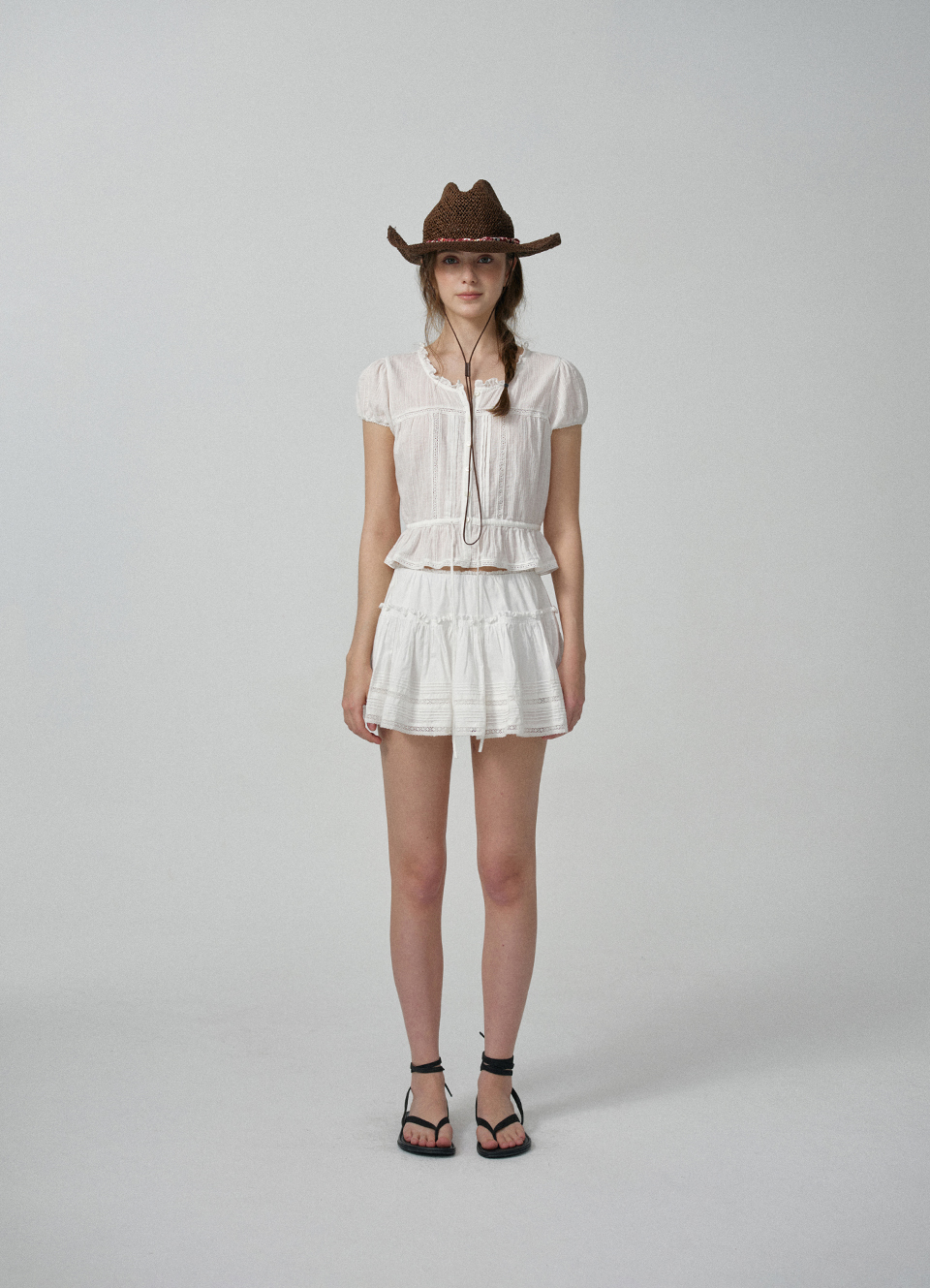 Fiona Lace Trim Blouse_Ivory