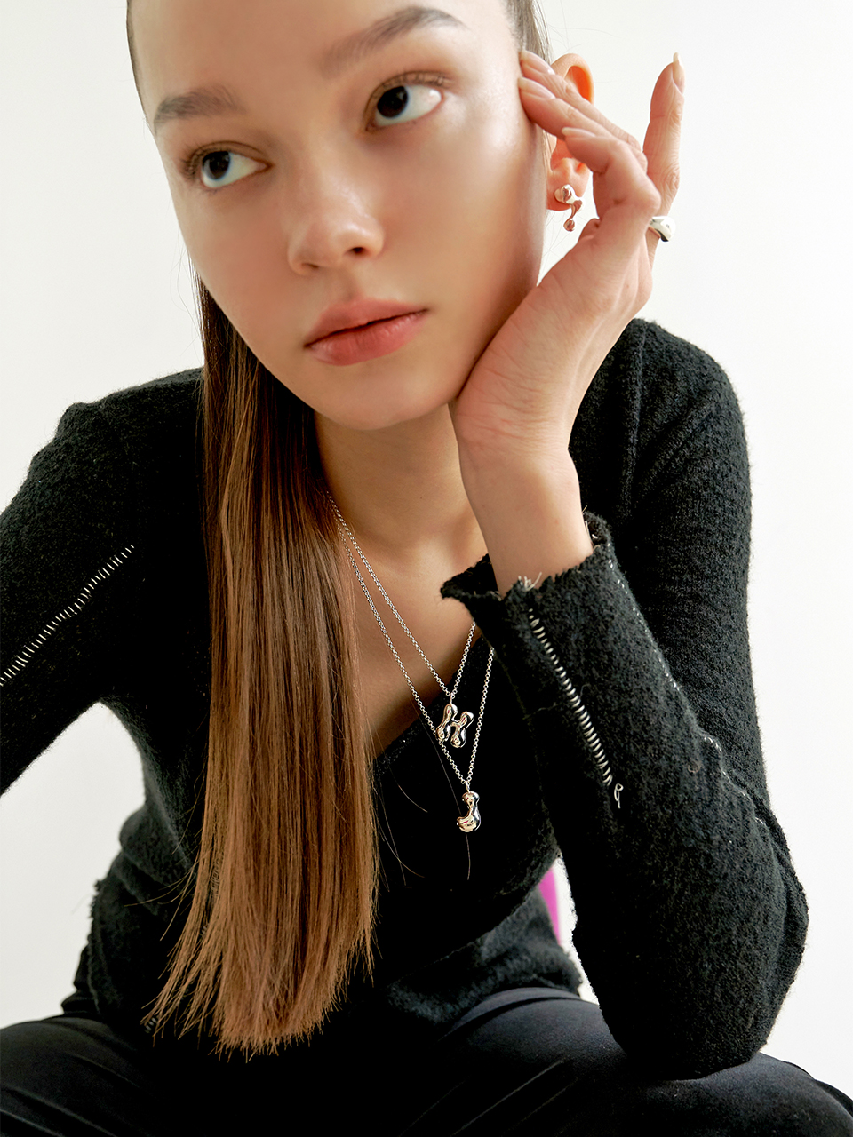 Flow Initial Necklace (classic chain) | ファッション通販