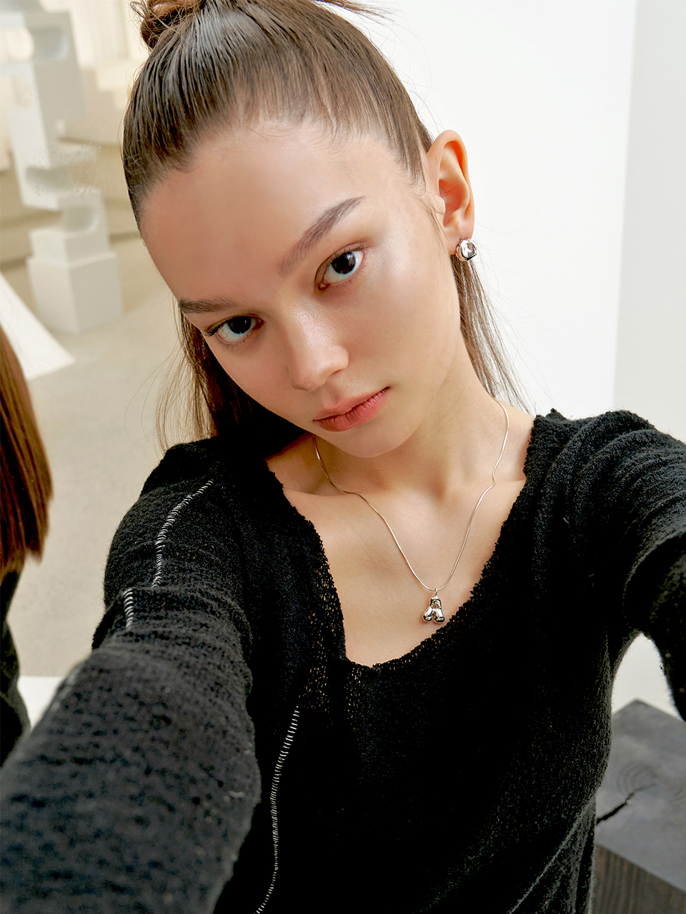 leeENoir■Flow Initial Necklace (snake chain) ネックレス 리엔느와르 (leeENoir)