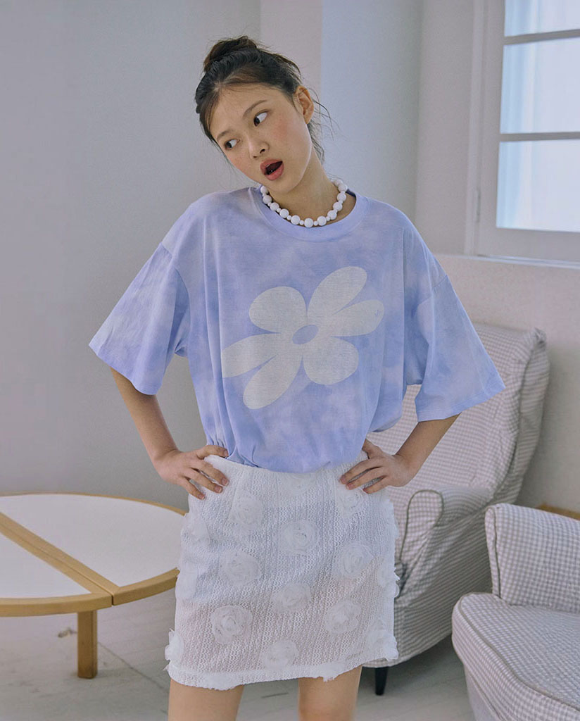ぷてぃ　ページ Flower Graphic Tee_Light Blue | ファッション通販サイト NUGU
