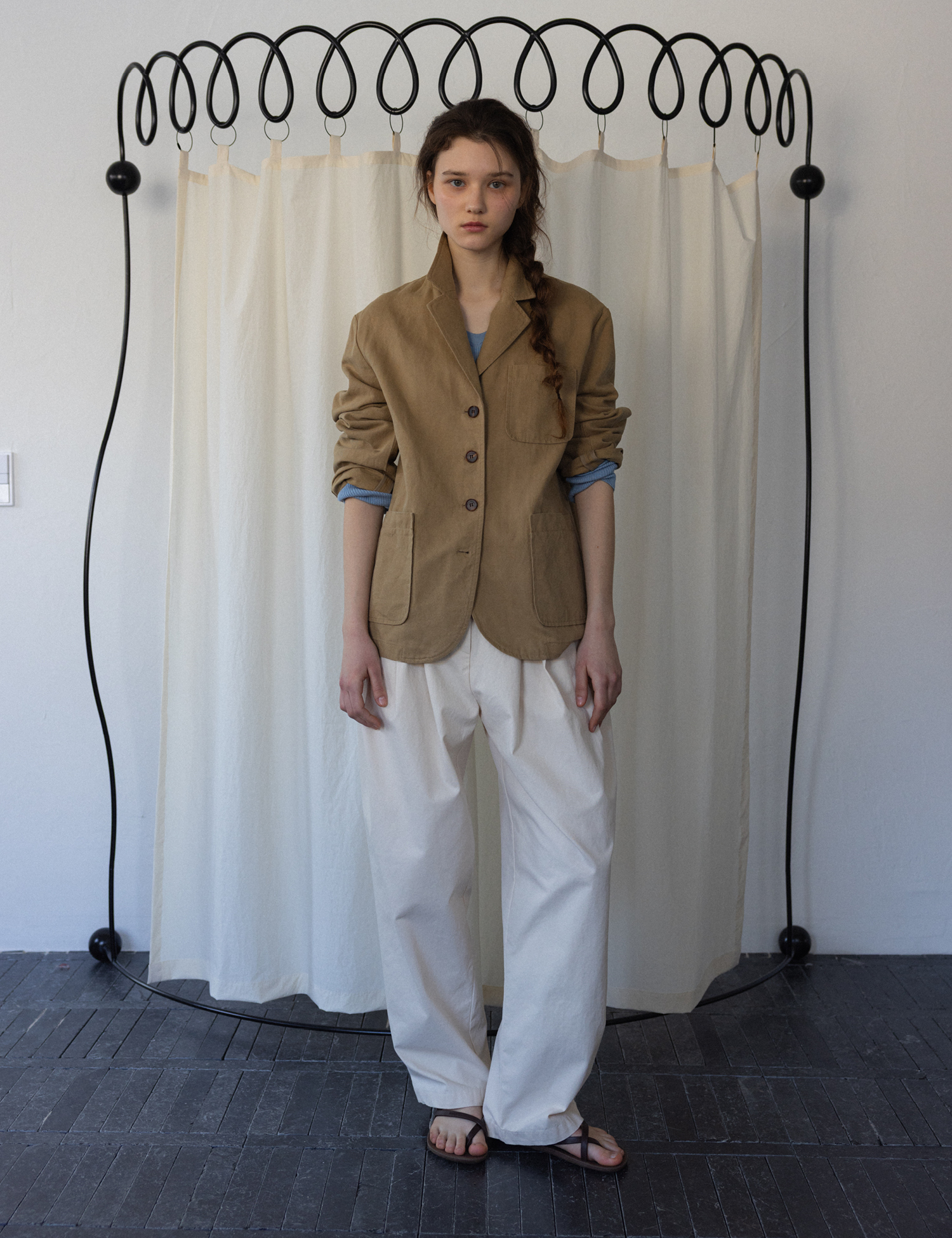 French Linen Jacket (Beige)