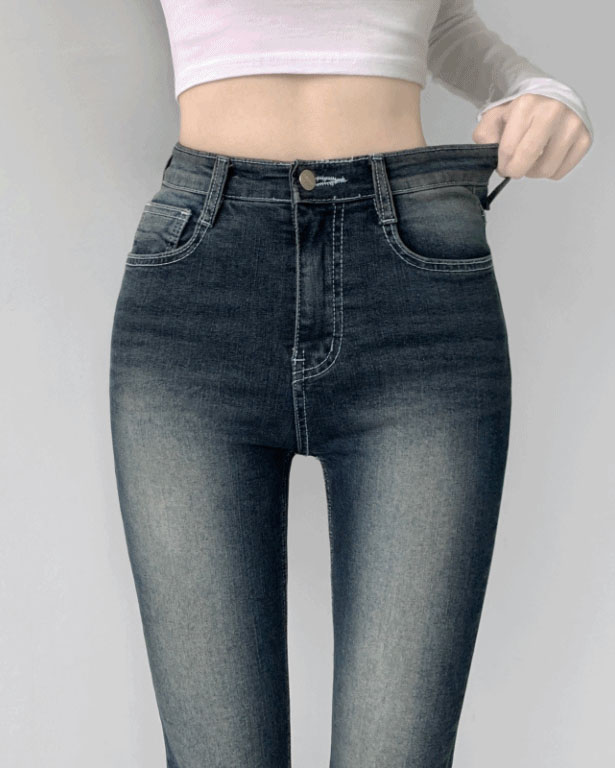 スパンハイウエストダークデニムスキニー | ファッション通販サイト NUGU