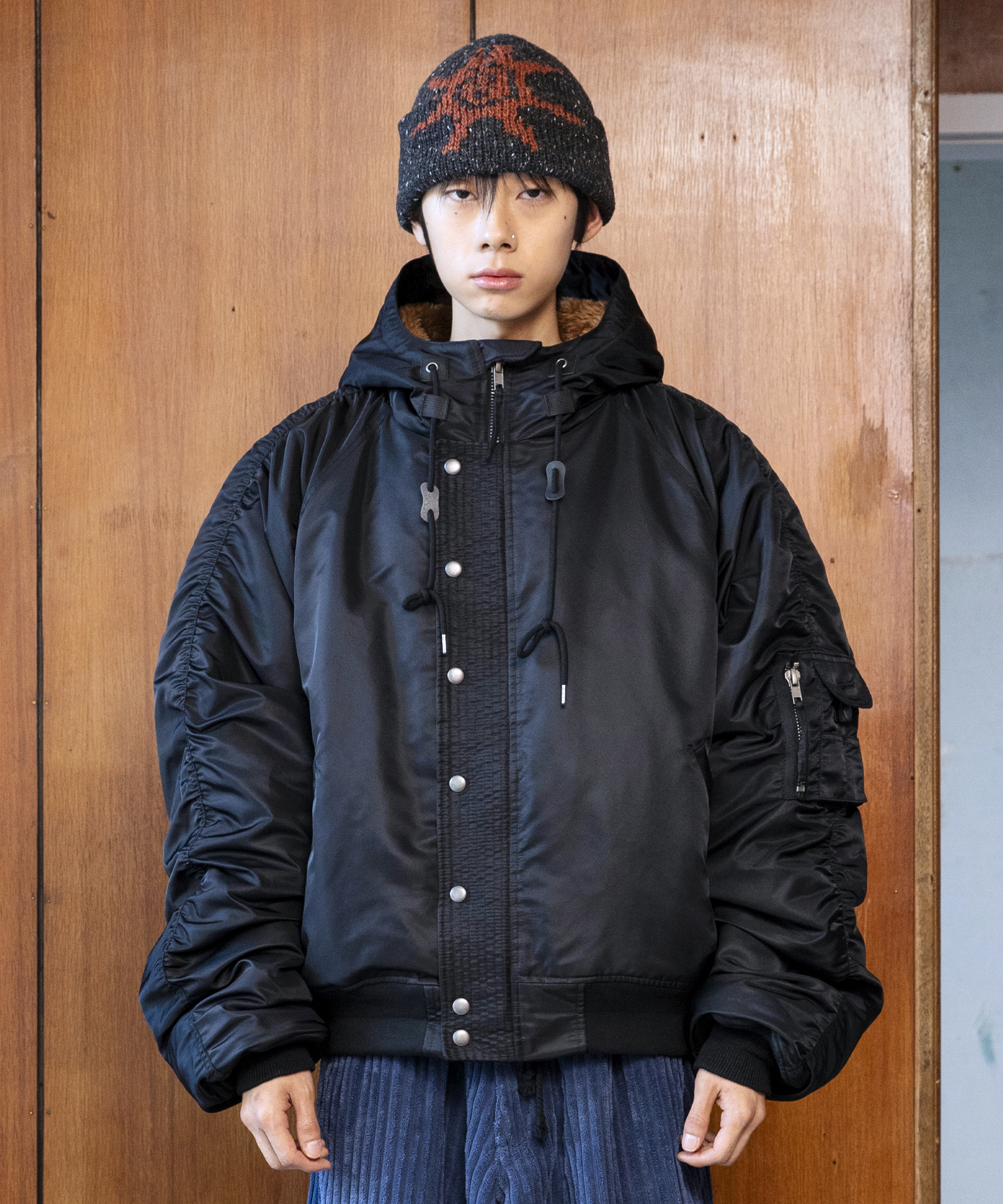 GJ107 Reworked N2B Nylon Short Parka (BLACK) | ファッション通販