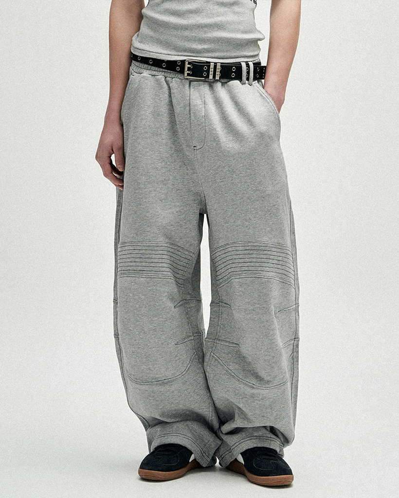 Structured Biker Sweat Pants - Grey
