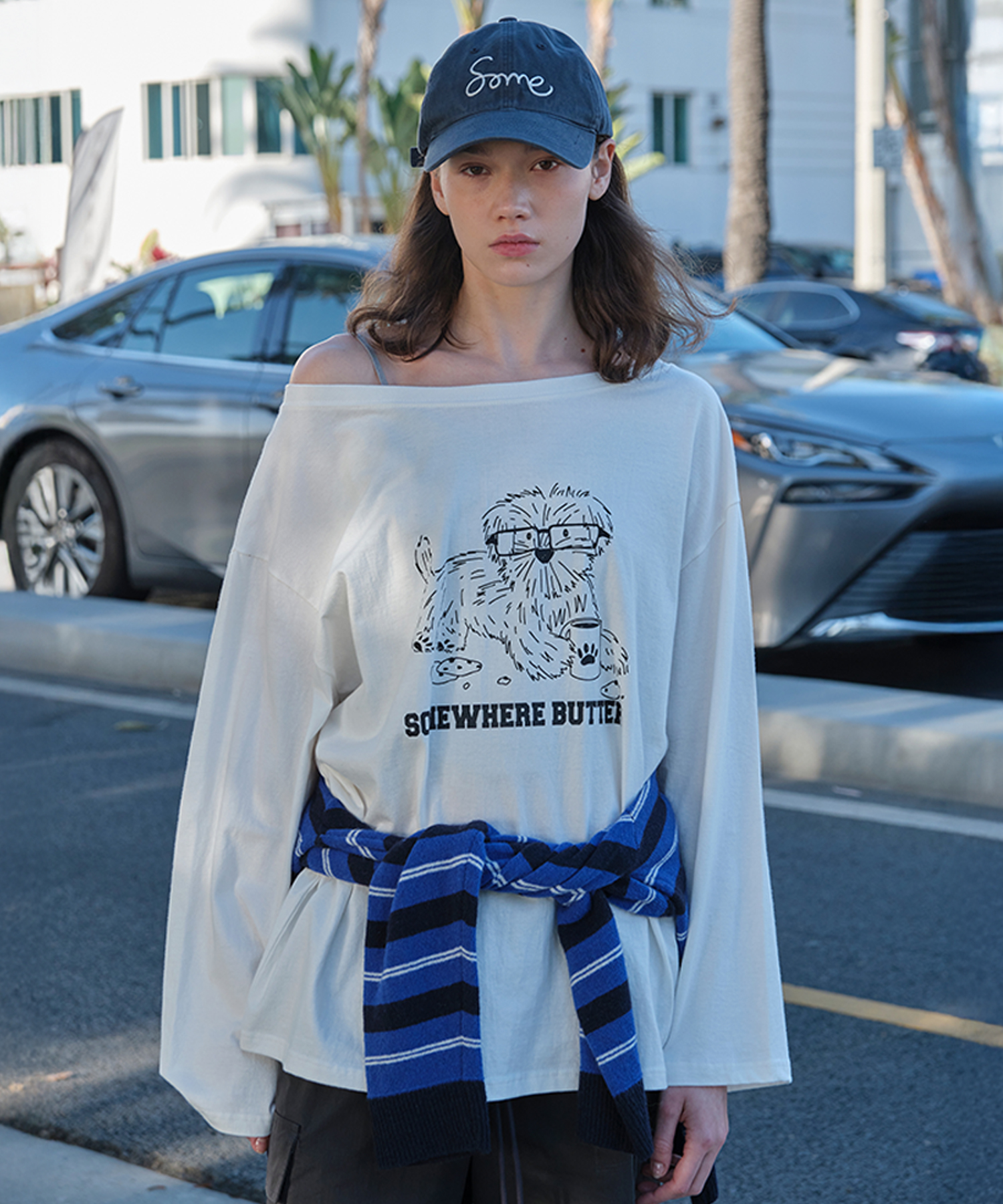 Glasses Puppy Long Top - Ivory