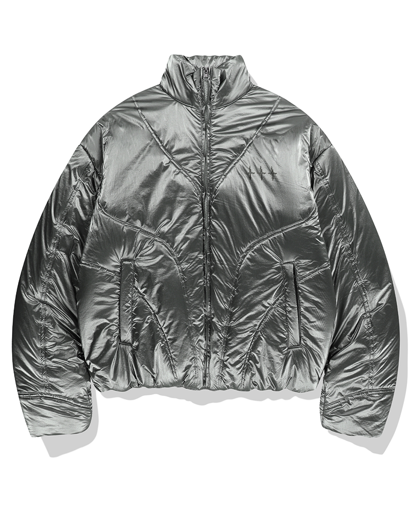 Gloss Nylon Puffer Jacket - Grey