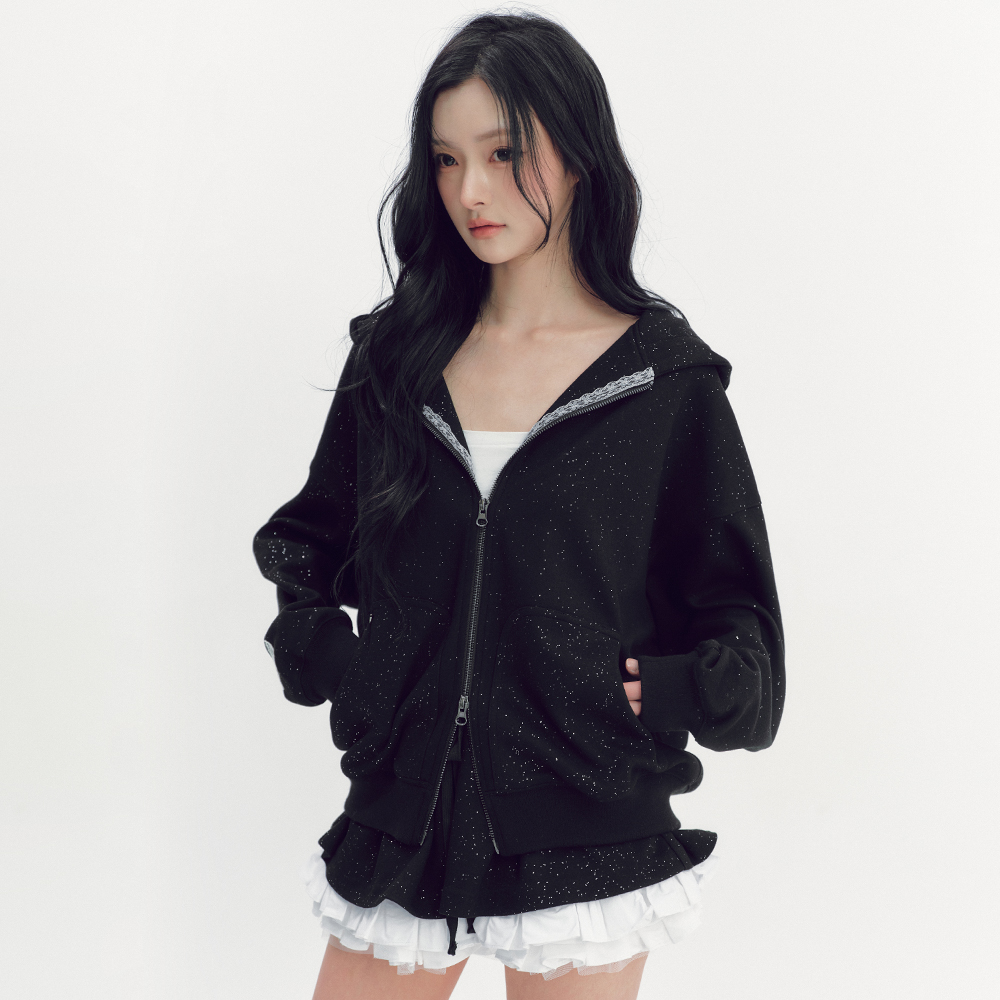 TWINKLE ANGEL ZIP-UP HOODIE_TT6S002BK