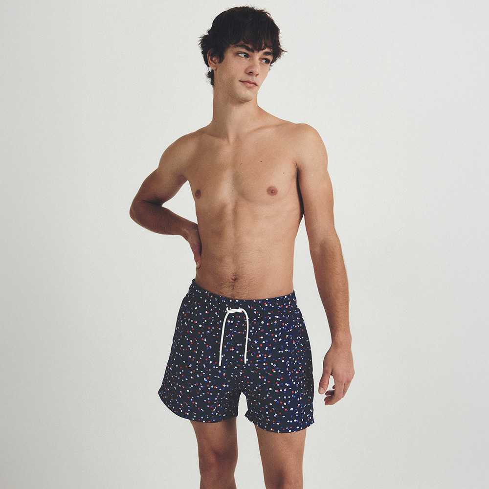 Grumpy Dot Swim Trunks - Midnight Pop