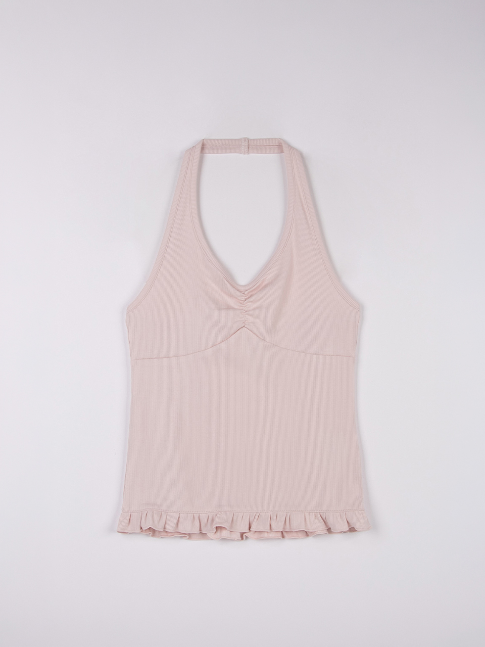 HALTER FRILL TOP PINK