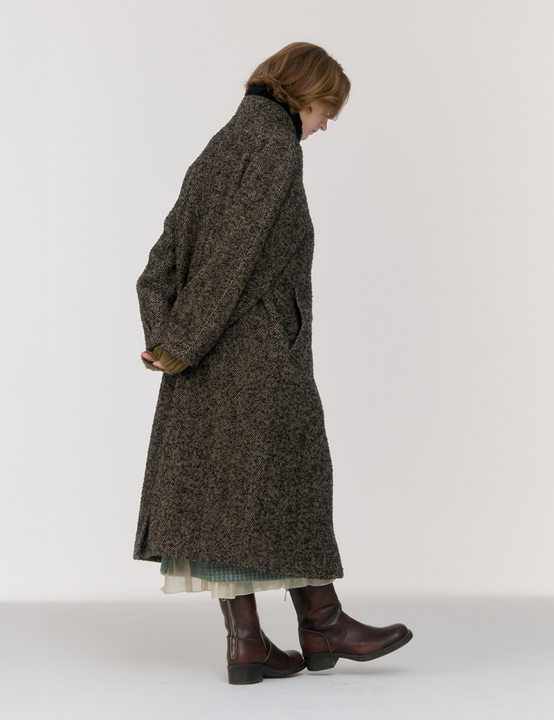 Hailey Balmacaan Wool Coat (Brown) | ファッション通販サイト NUGU