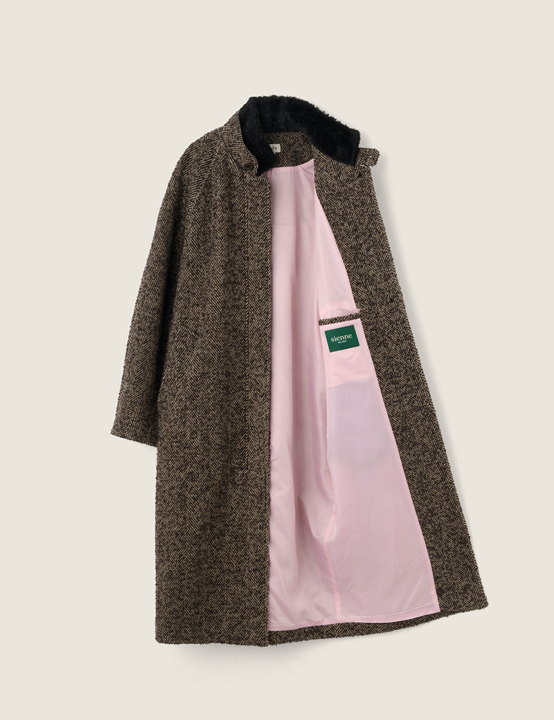 Hailey Balmacaan Wool Coat (Brown) | ファッション通販サイト NUGU