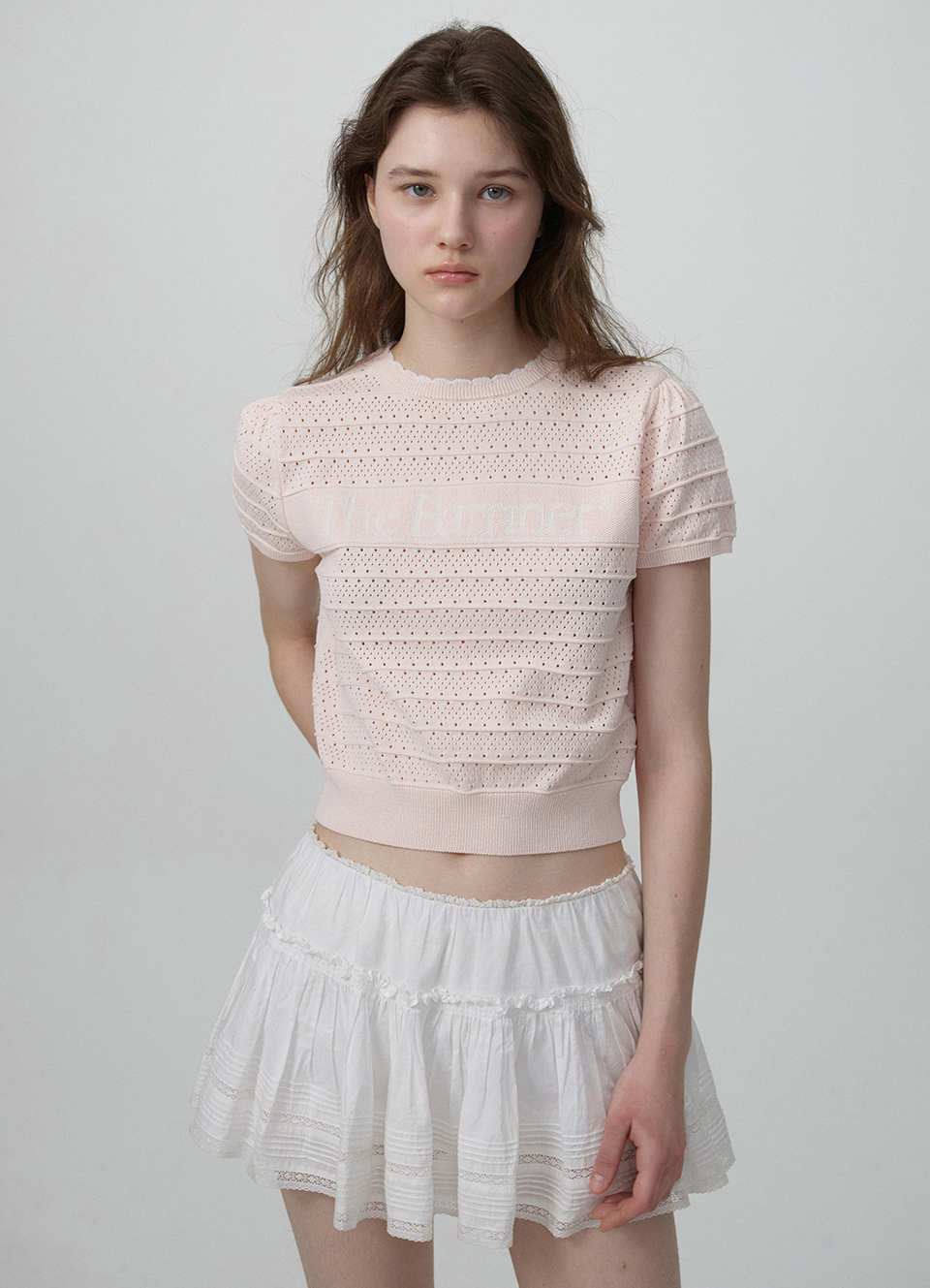 Helen Logo Jacquard Knit Top_Pink
