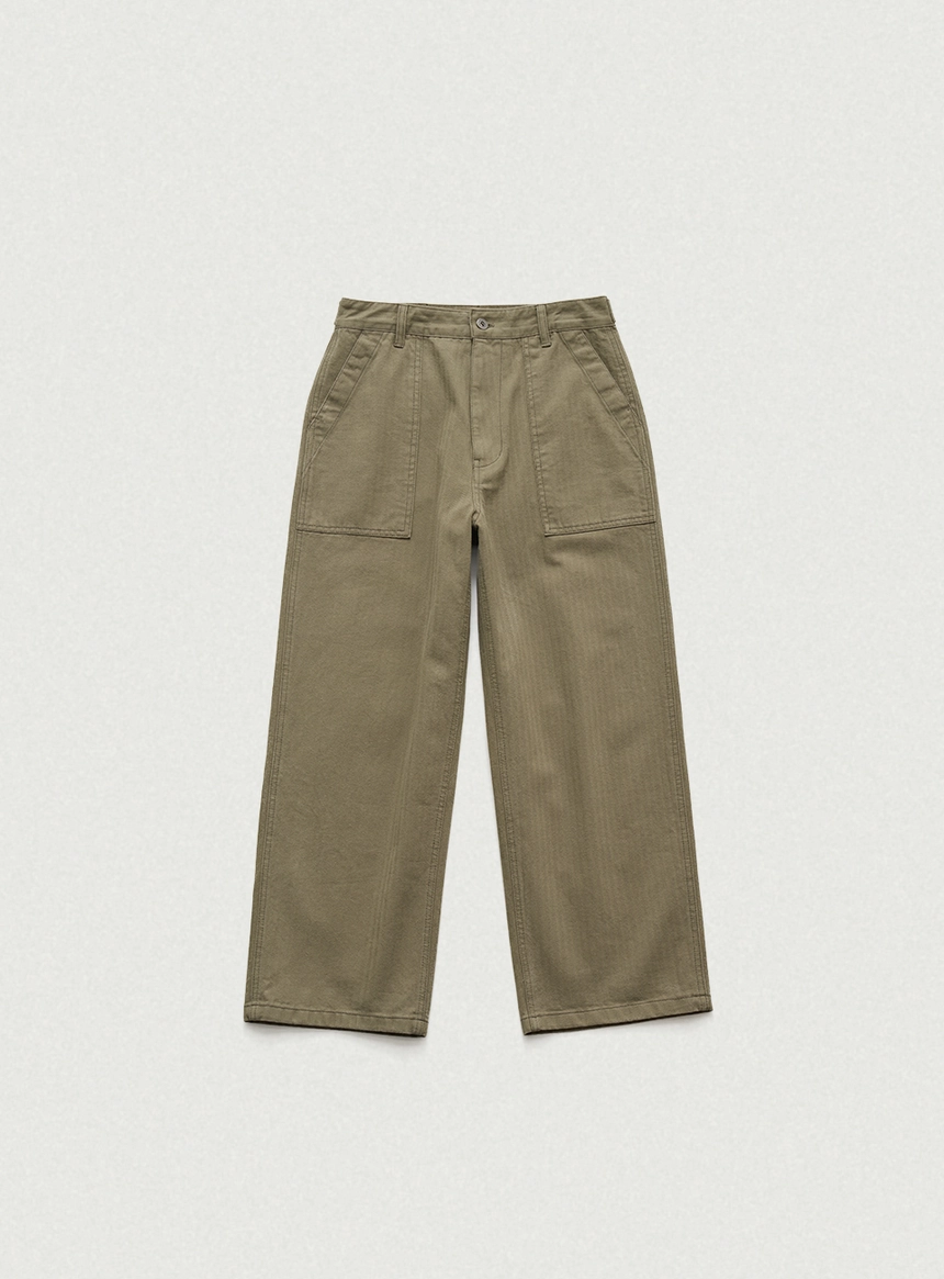 Herringbone Fatigue Pants_Khaki_00.jpg