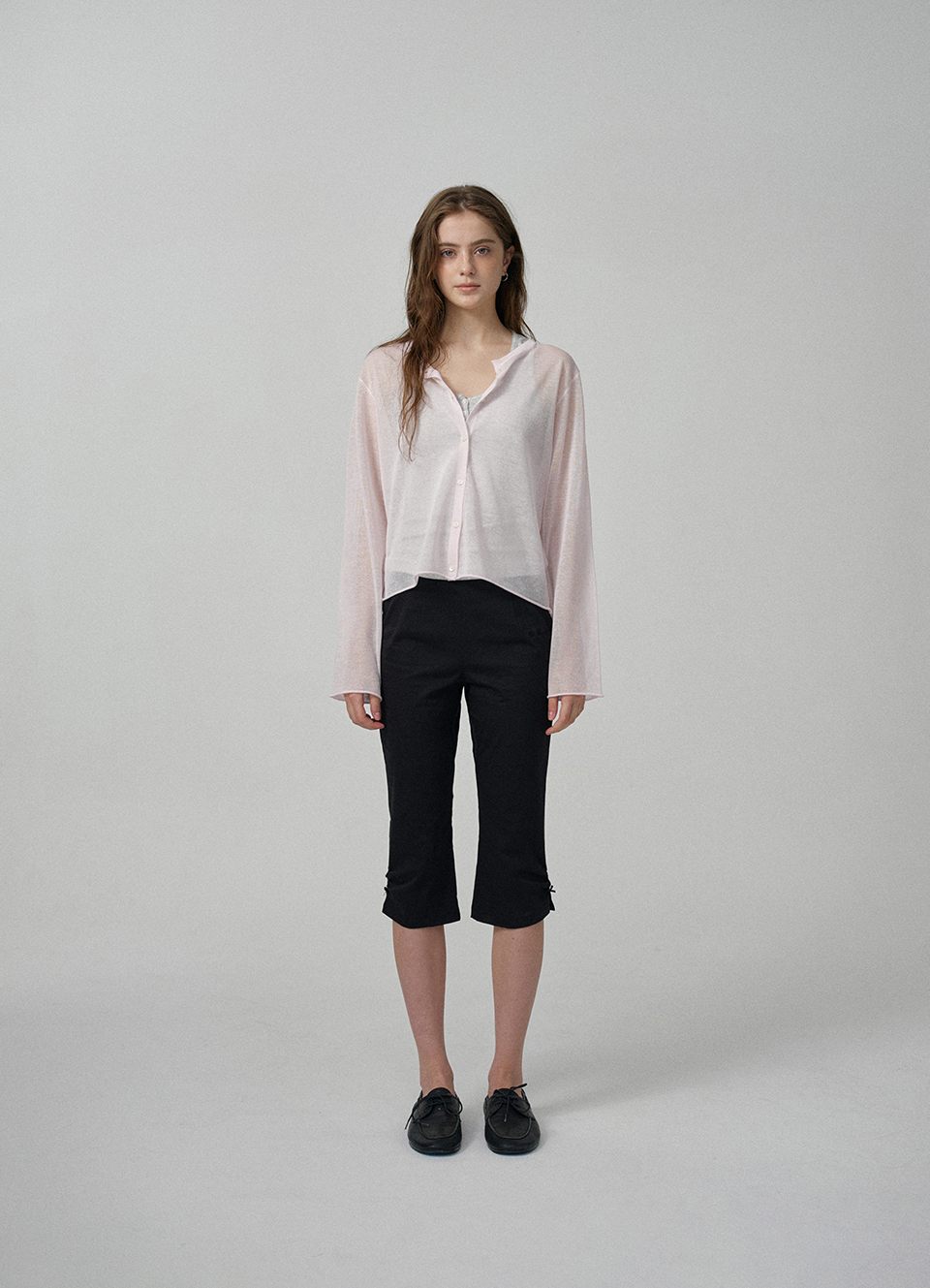 Hyled Linen Button Cardigan_Light Pink