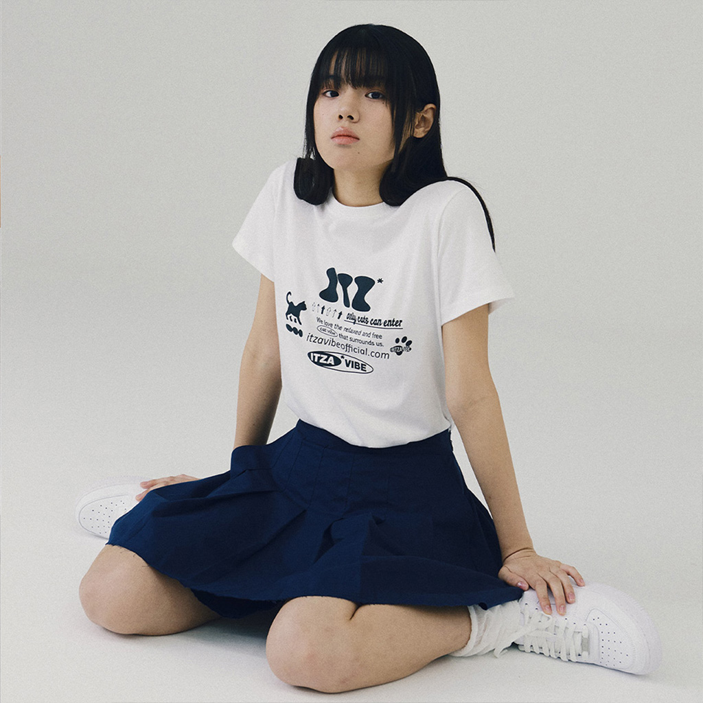 Influencer pick] ITZ MINI LOGO CROP T SHIRT - WHITE