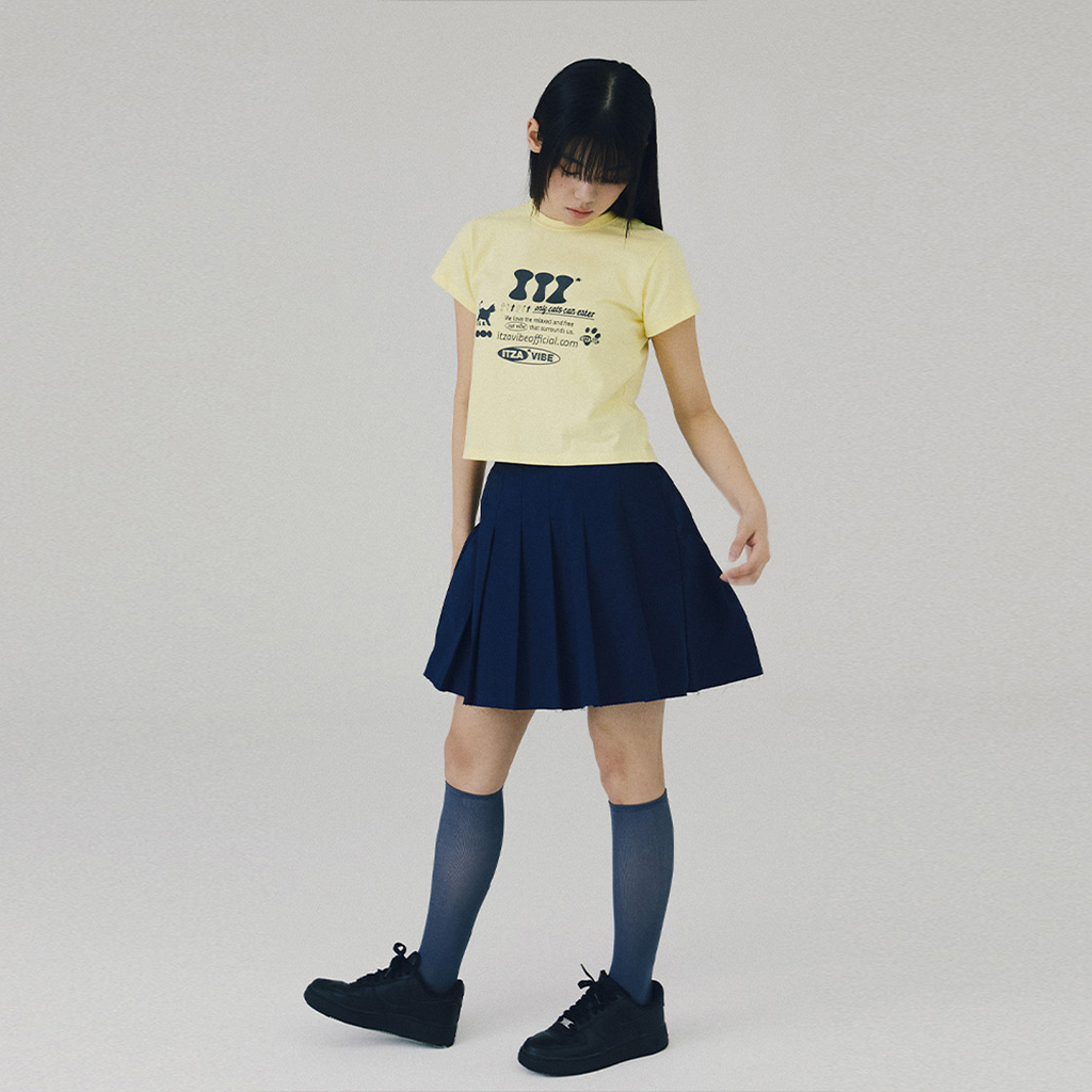 ★NCT着用ブランド★ITZAVIBE★PLEATS NAVY SKIRT Mirian Skirt – Sea, New York
