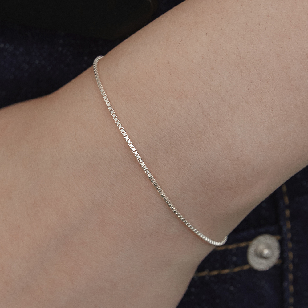 (シルバー925) シンプリー ボックスチェーン ブレスレット BR2191