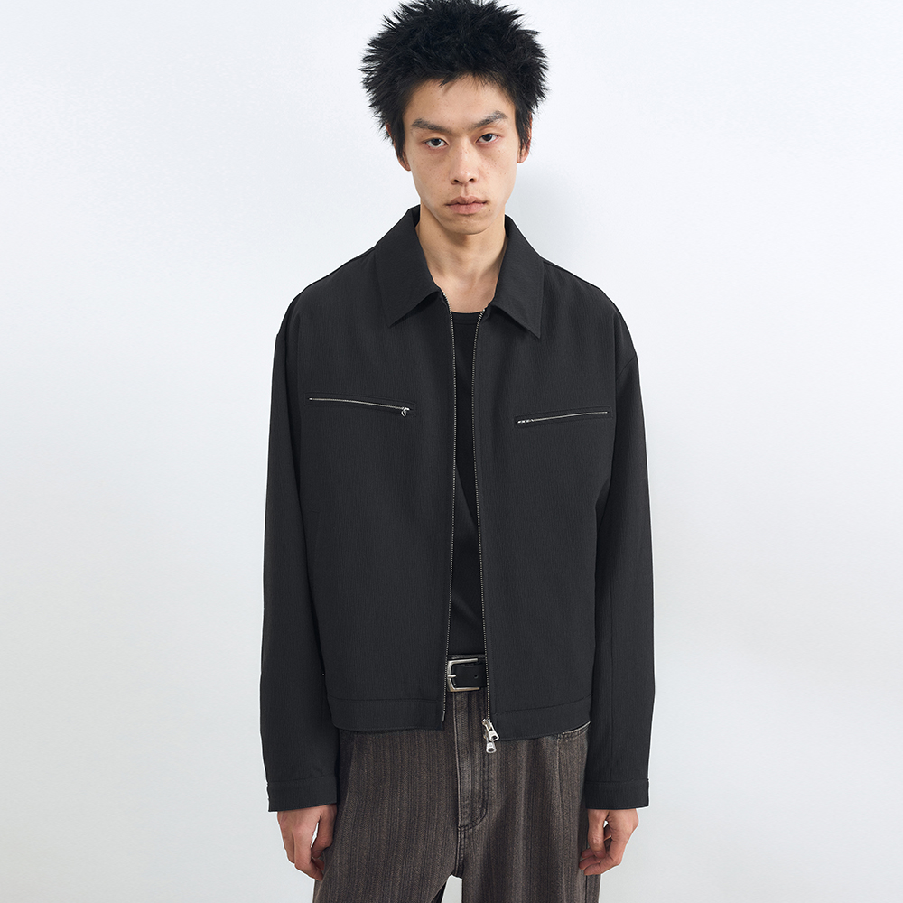 [Influencer pick] Wool Sucker Western Jacket BLACK