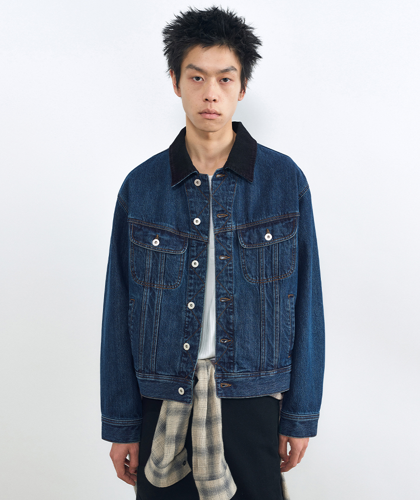meer.ブラックGジャン M-ZIPPER JACKET / BLACK DENIM | ファッション通販サイト NUGU