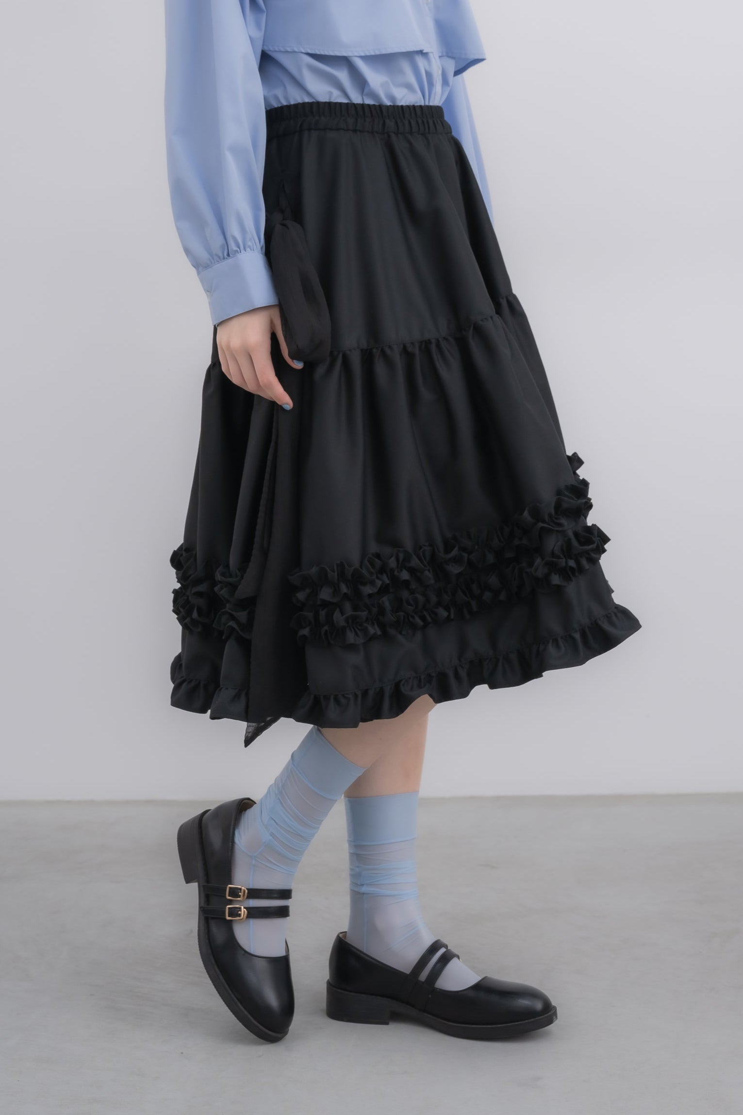 asymmetry frill 2way ribbon skirt | ファッション通販サイト NUGU