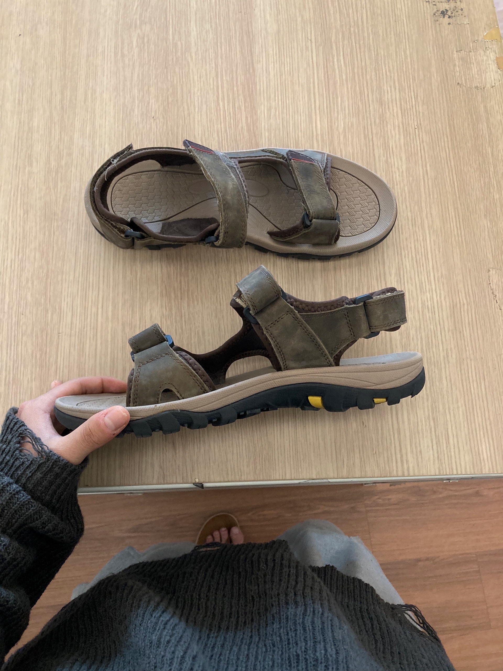 Vague velcro sandals (2color)
