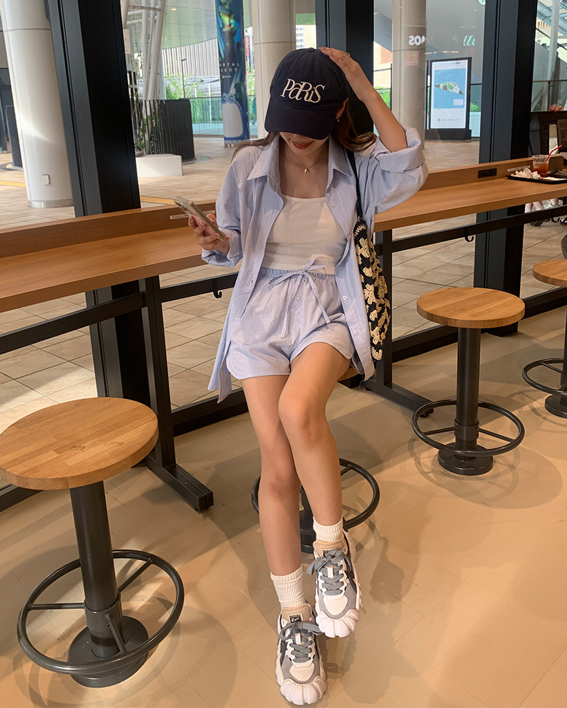 セットアップ トップス パンツ ルーズフィット カジュアル ルーズフィットT(5分袖)、シェフパンツ(セットアップ可能)」の