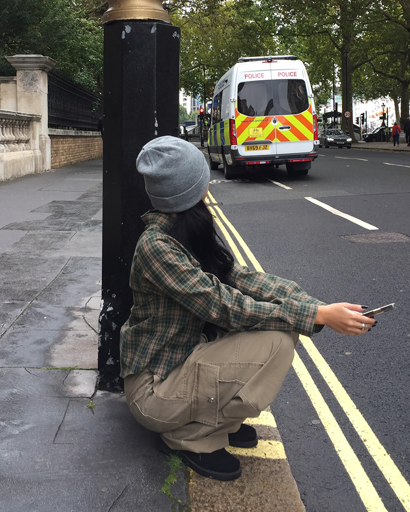 ユニセックス）ビンテージウォッシュフラップカーゴポケットパンツ