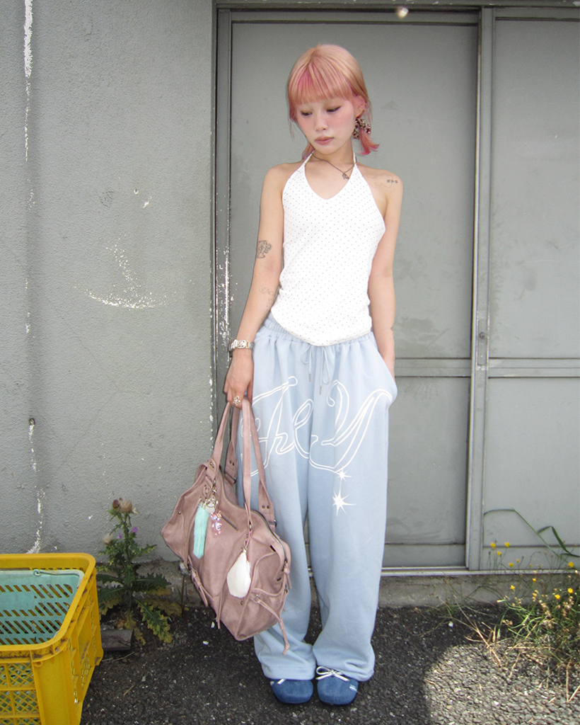 Fancy Club X haku] ANGEL VINTAGE SWEATPANTS (SKY BLUE