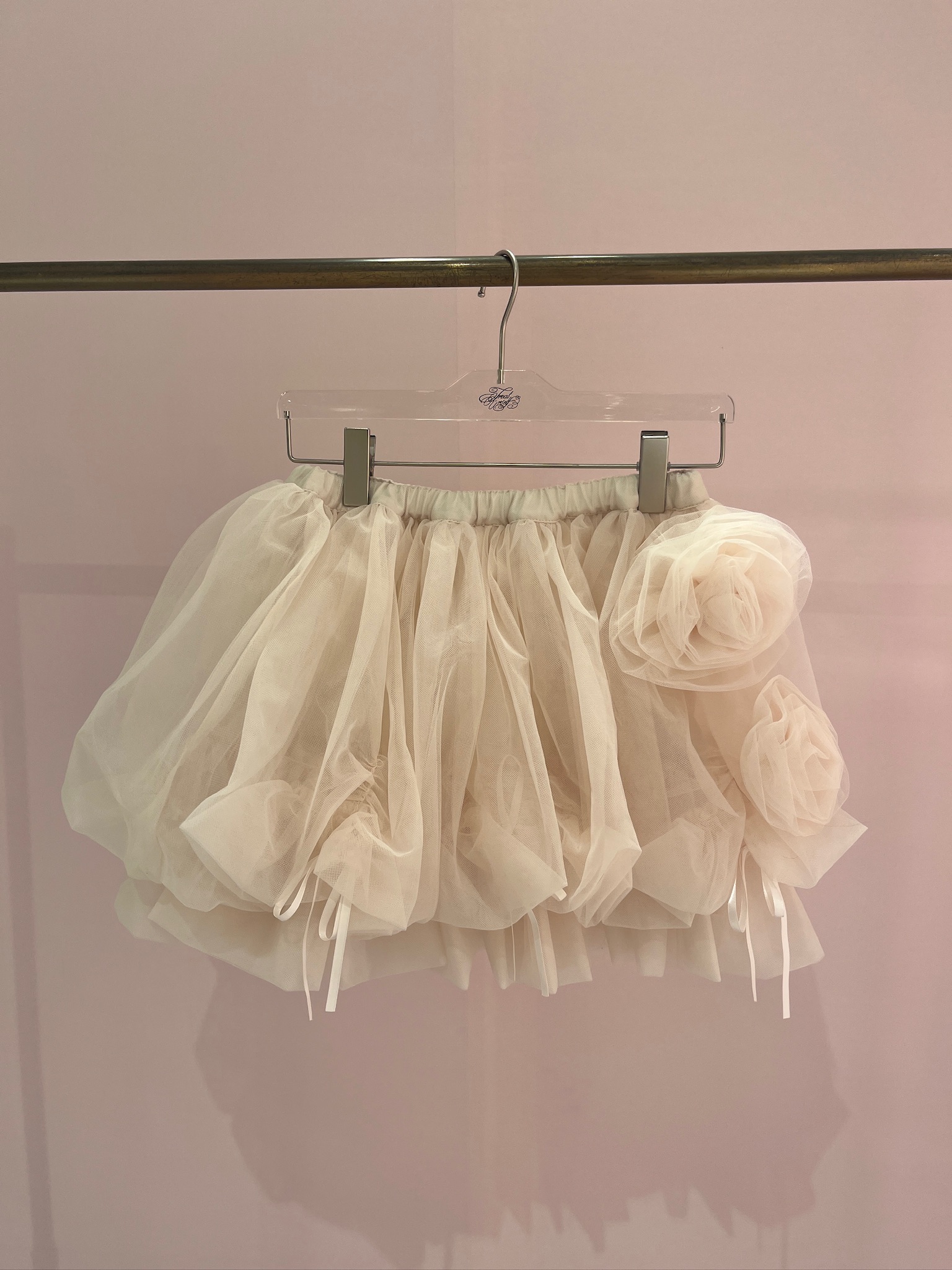 Rose motif ribbon tulle skirt(mini) | ファッション通販サイト