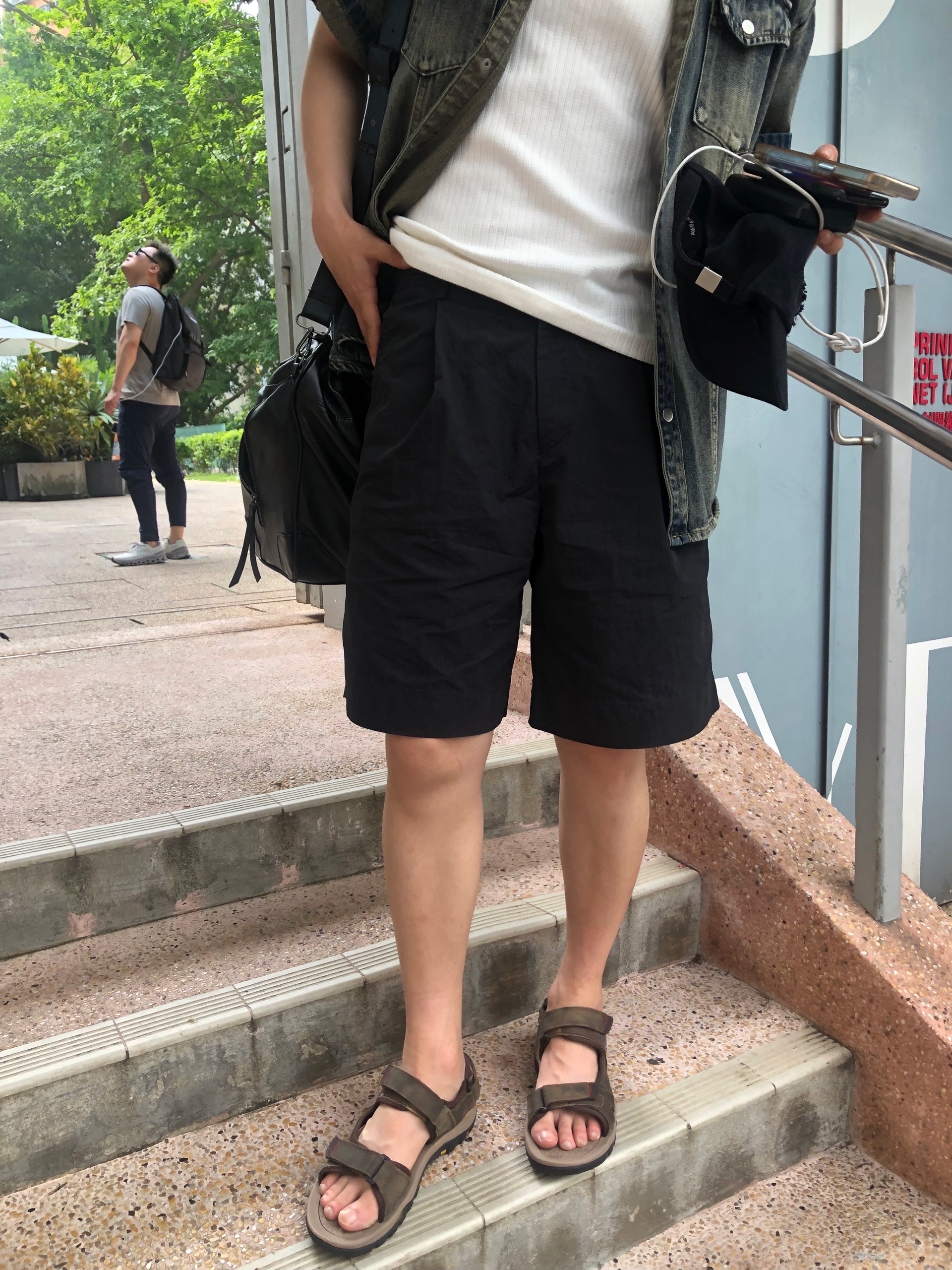 ユニセックス) ラインデニムハーフパンツ | ファッション通販