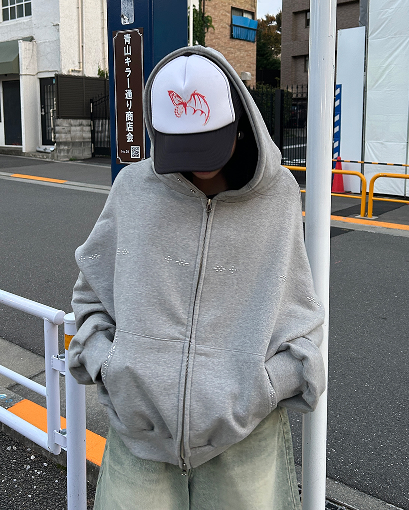 （ユニセックス）チマヨスタッズダブルジップアップパーカー