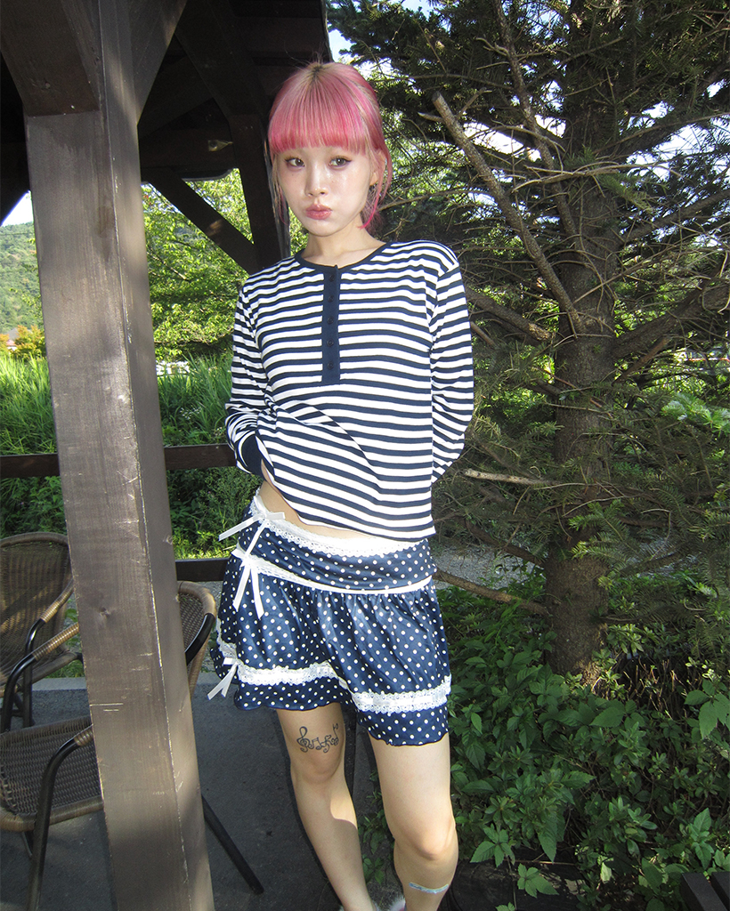 ドットリボンレースティアードマイクロミニスカート ドットリボンレースティアードマイクロミニスカート