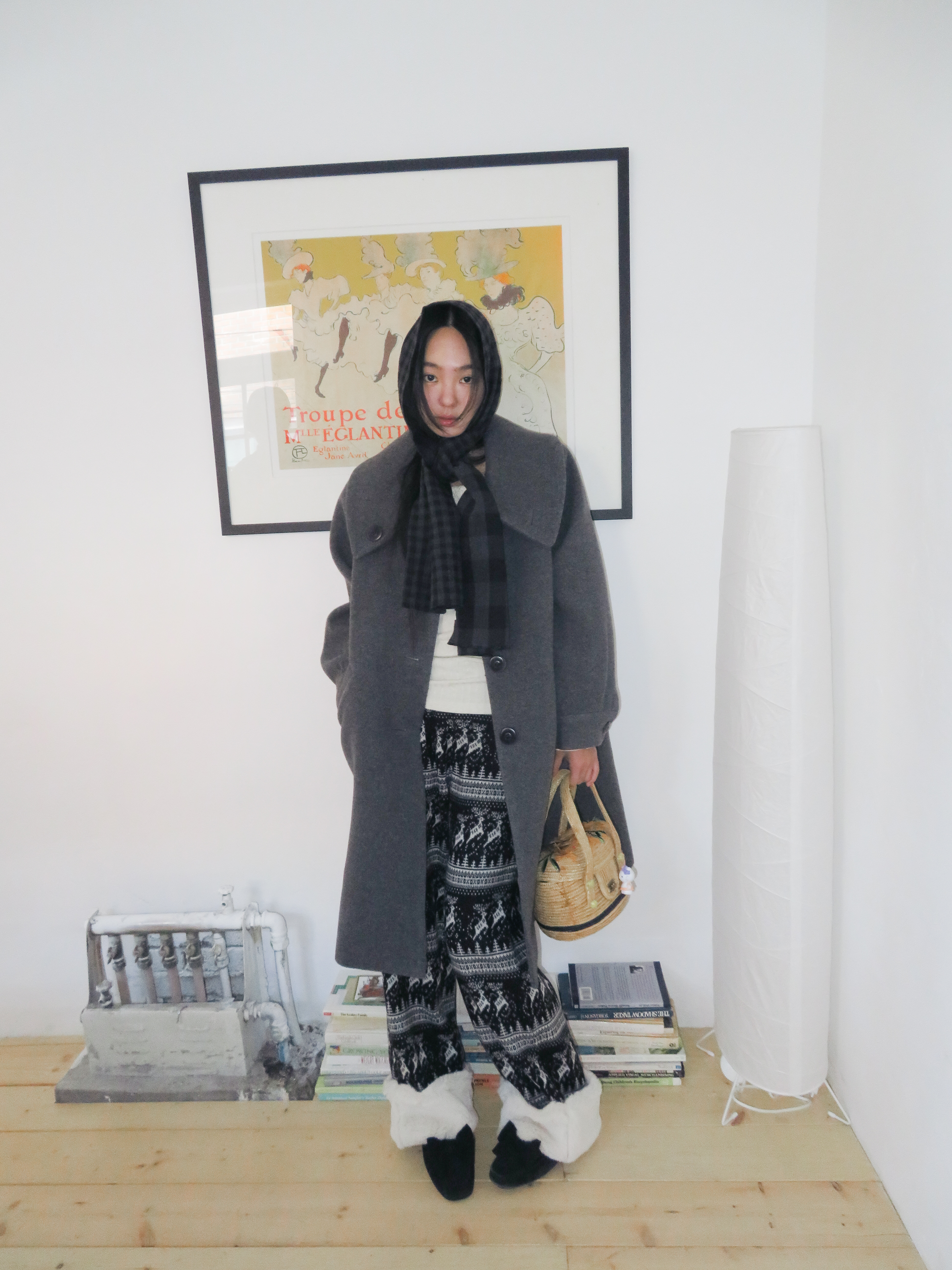 Sailor Collar Overfit Coat, Grey