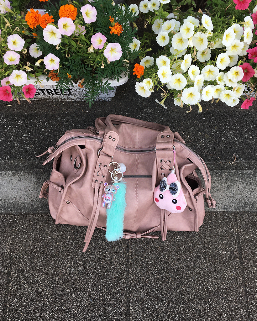 Fancy Club X haku] Belted Washing Leather Bag (Baby Pink