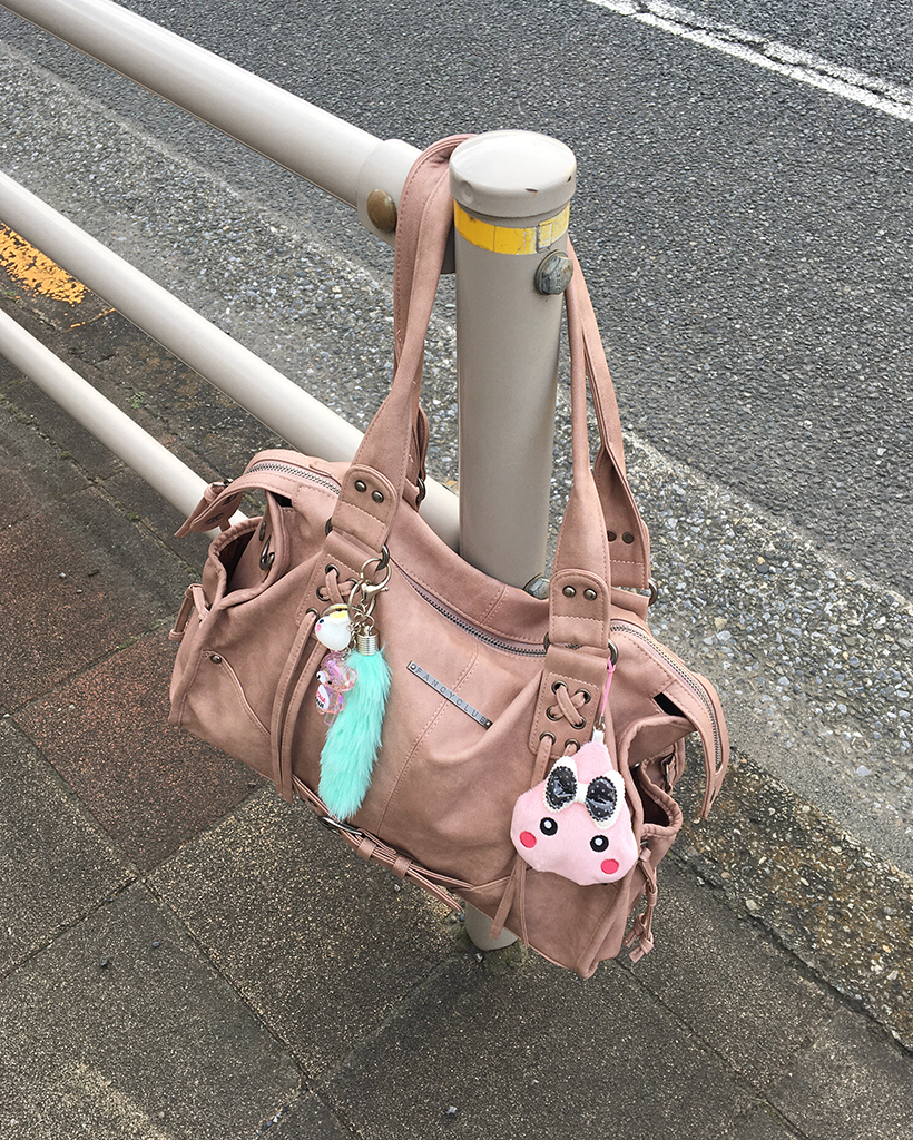 Fancy Club X haku] Belted Washing Leather Bag (Baby Pink