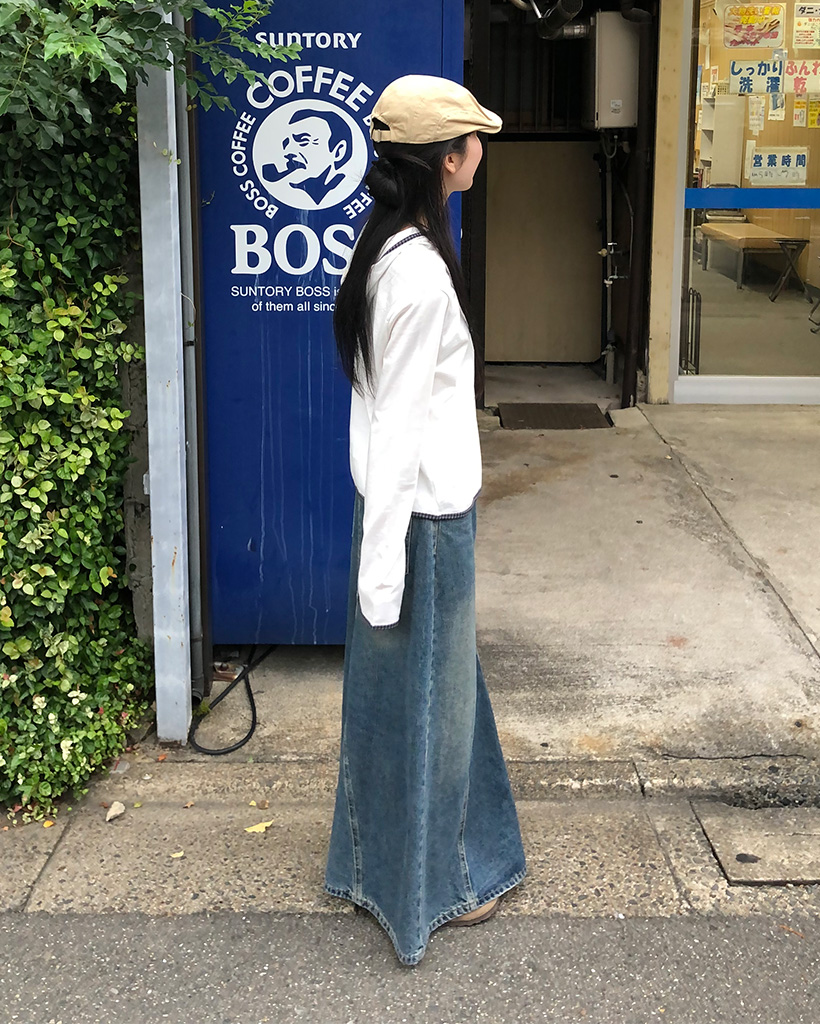 秋再入荷]マキシスリットデニムロングスカート | ファッション