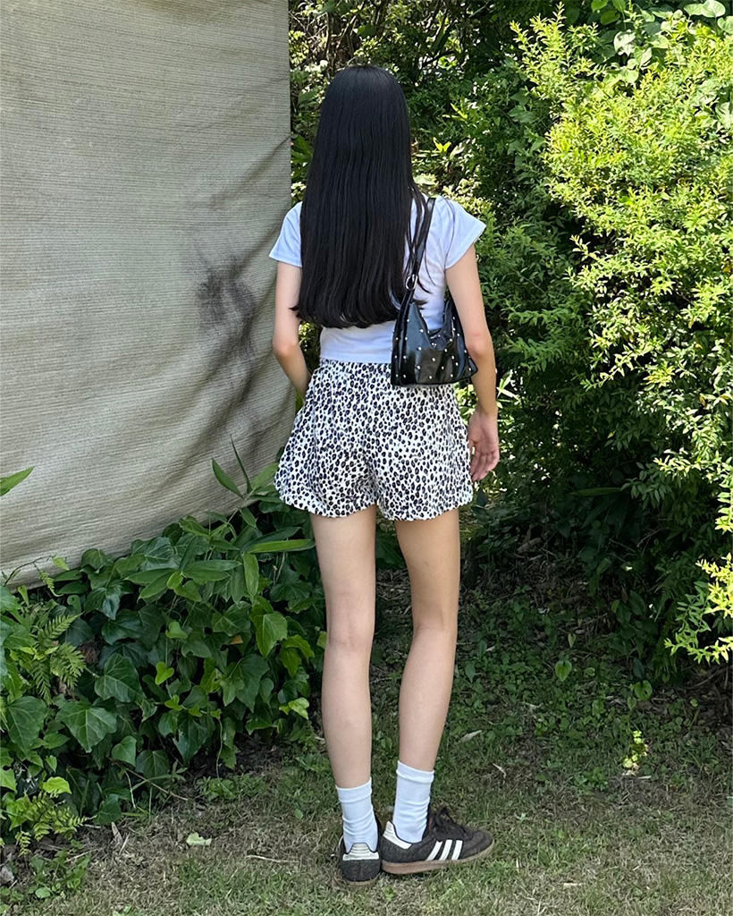 ヒョウ柄ウエストゴムショートパンツ | ファッション通販サイト NUGU
