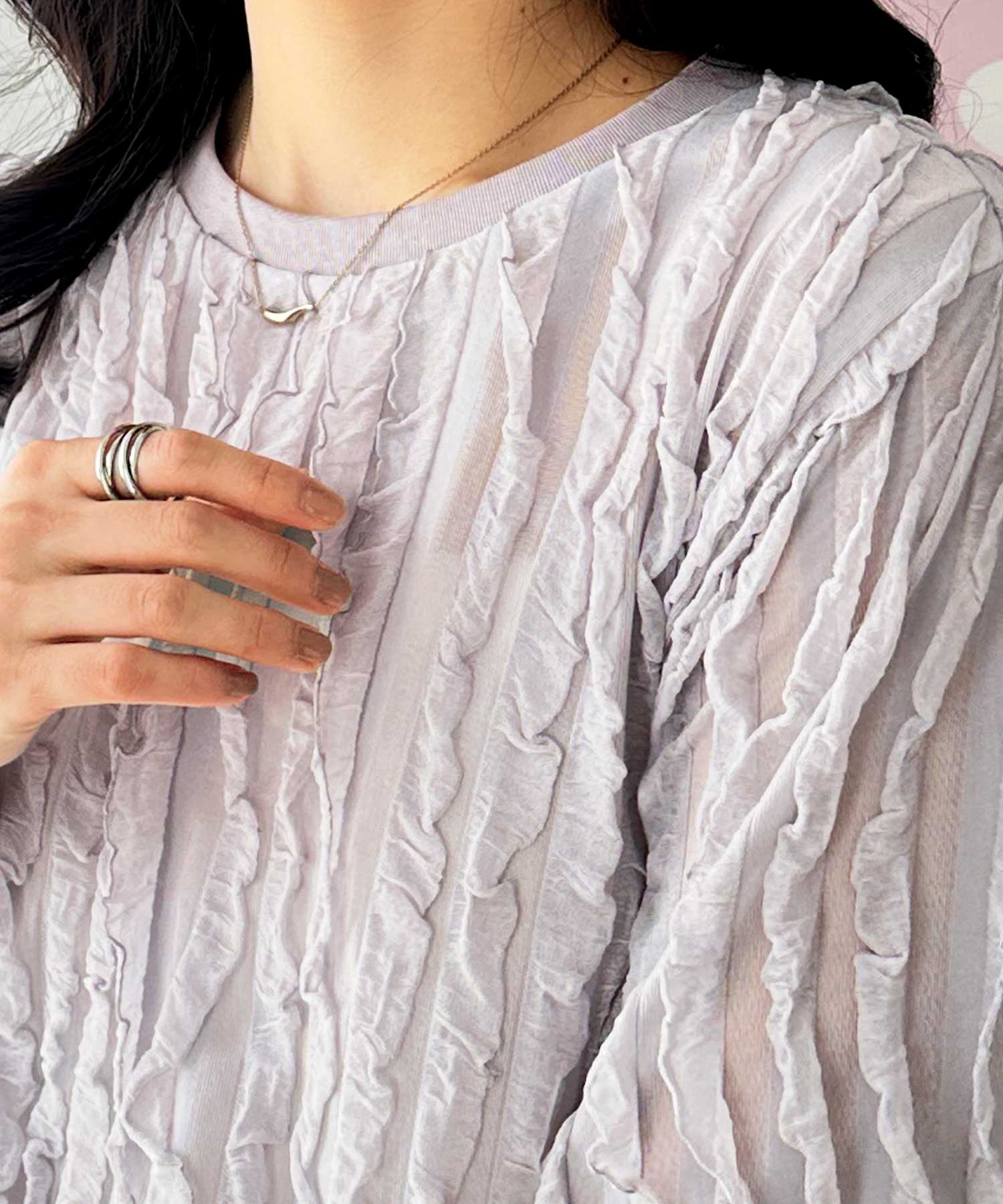 フリルカットソーシアーTシャツ | ファッション通販サイト NUGU