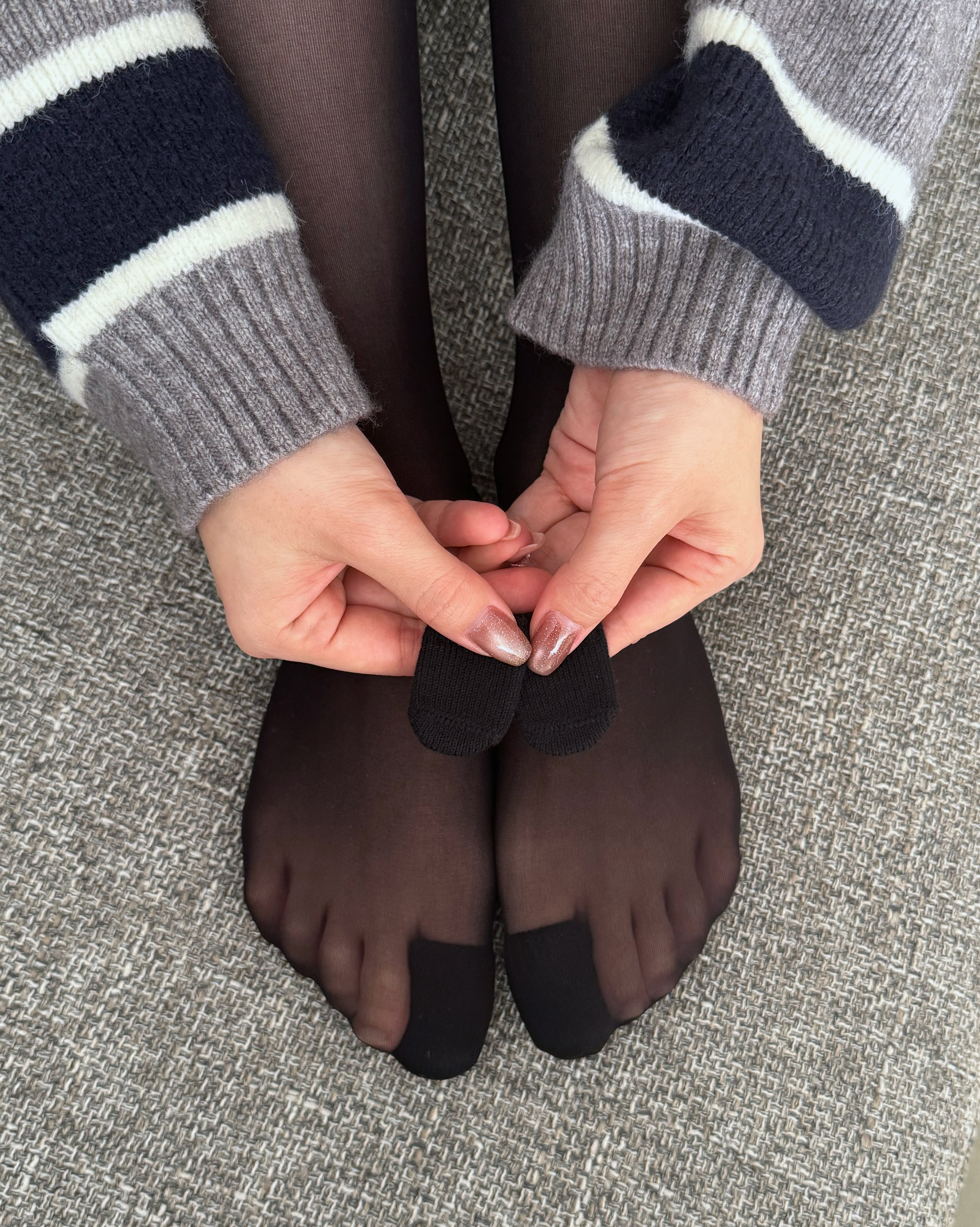 【靴下・タイツの穴あき防止】レディースコットン親指サック 2P（4枚）入り